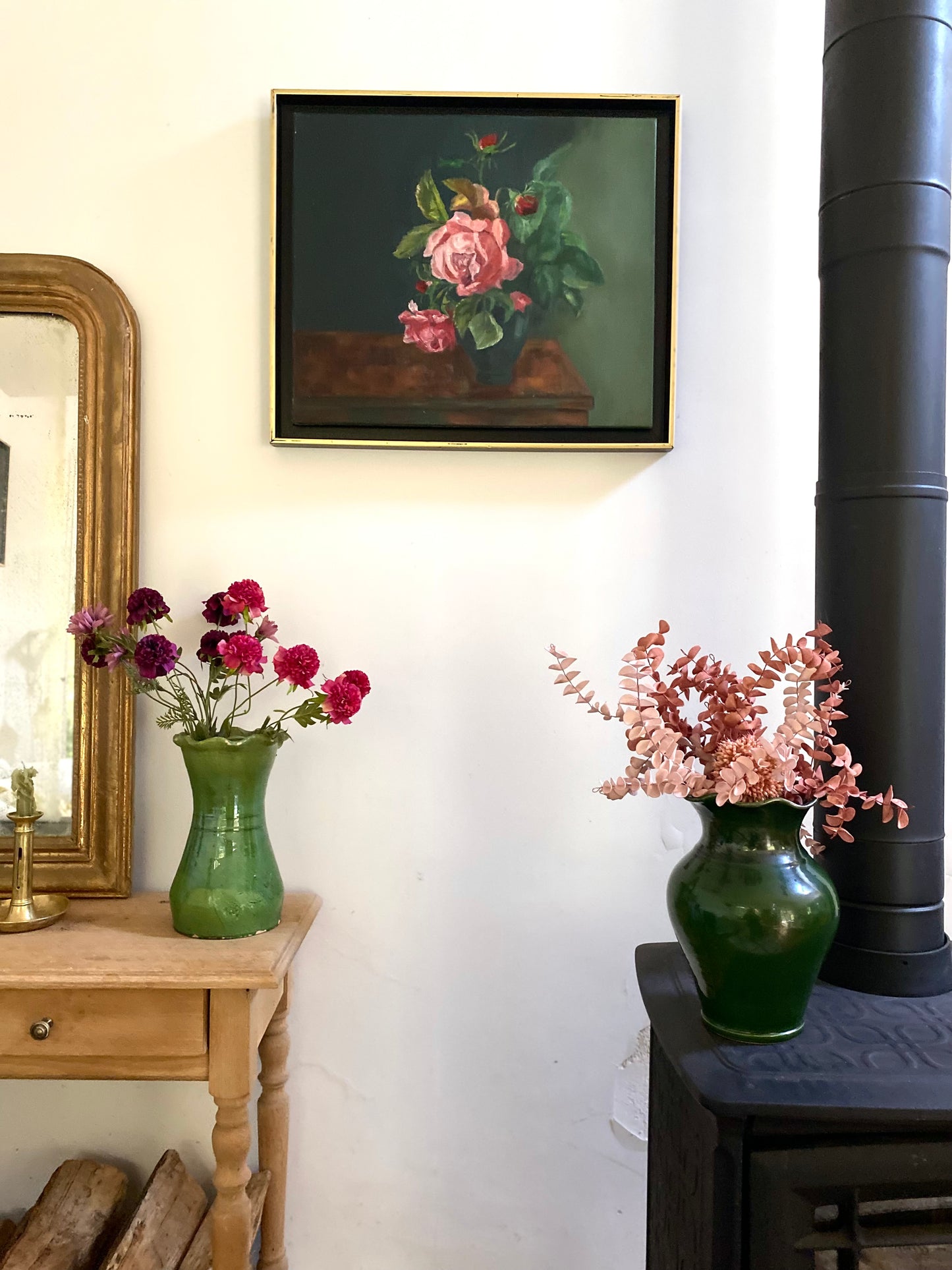 Peinture à l'huile ancienne encadrée