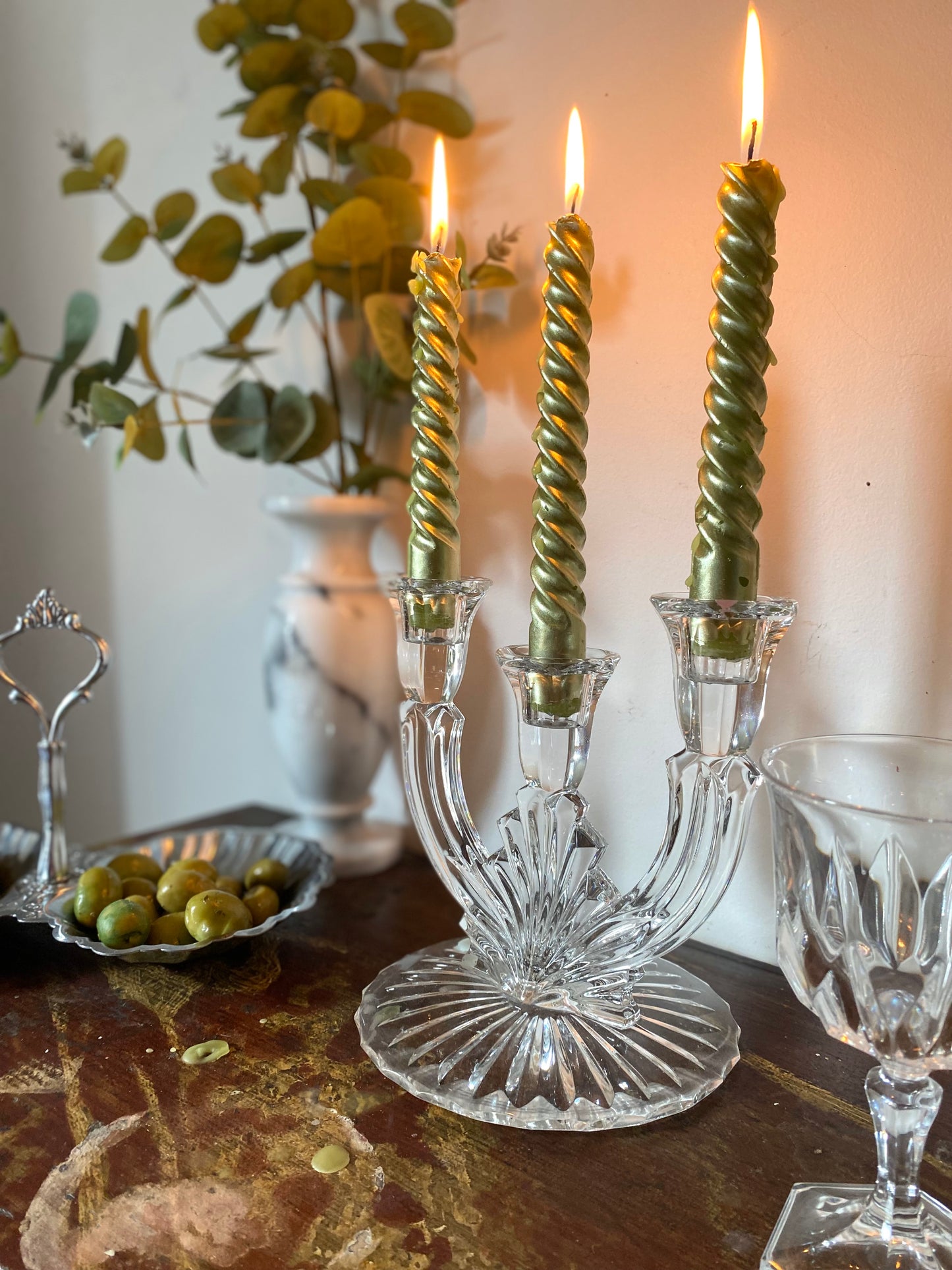 Bougeoir en cristal ancien