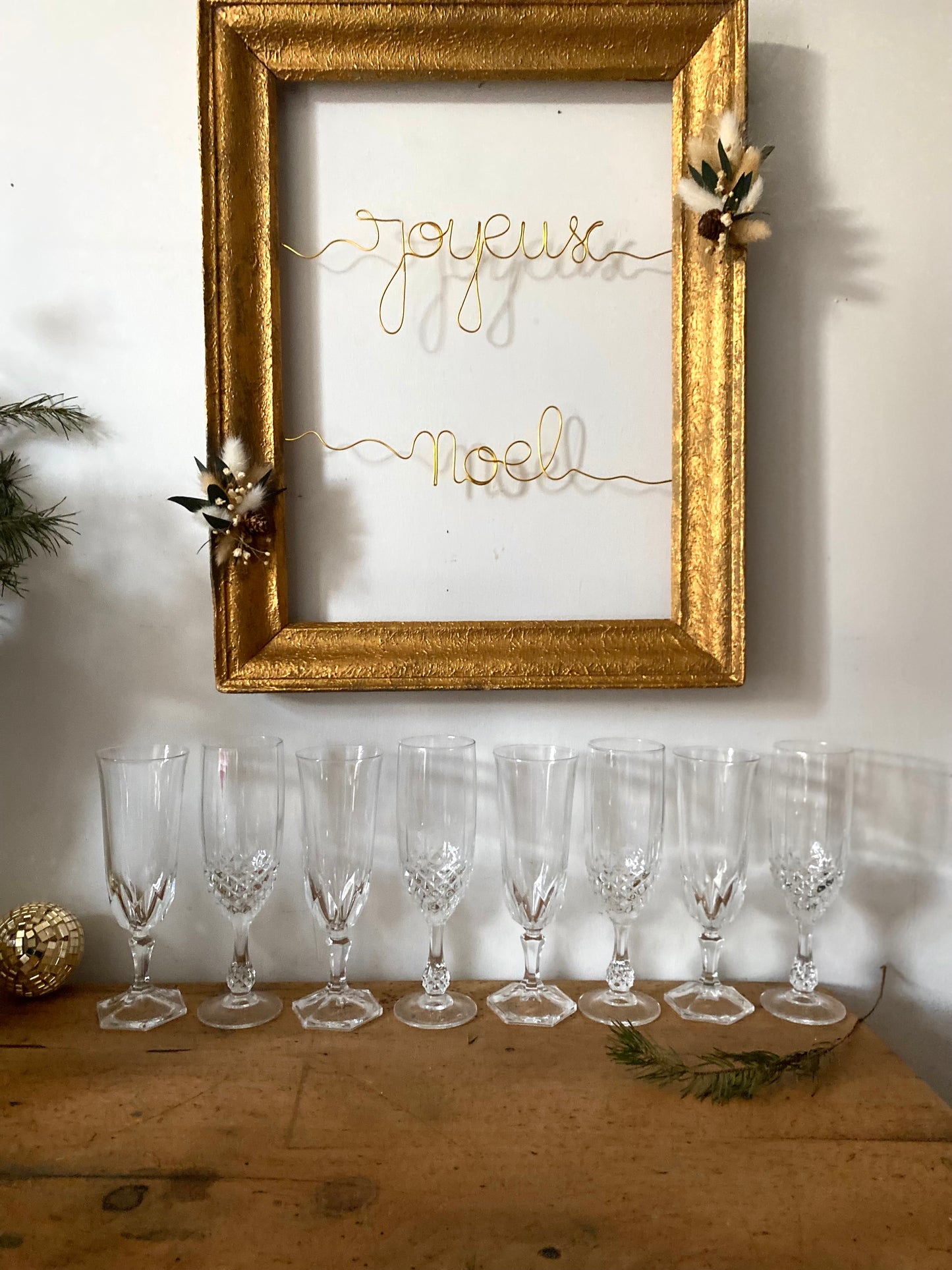 Flutes à champagne en cristal ancien