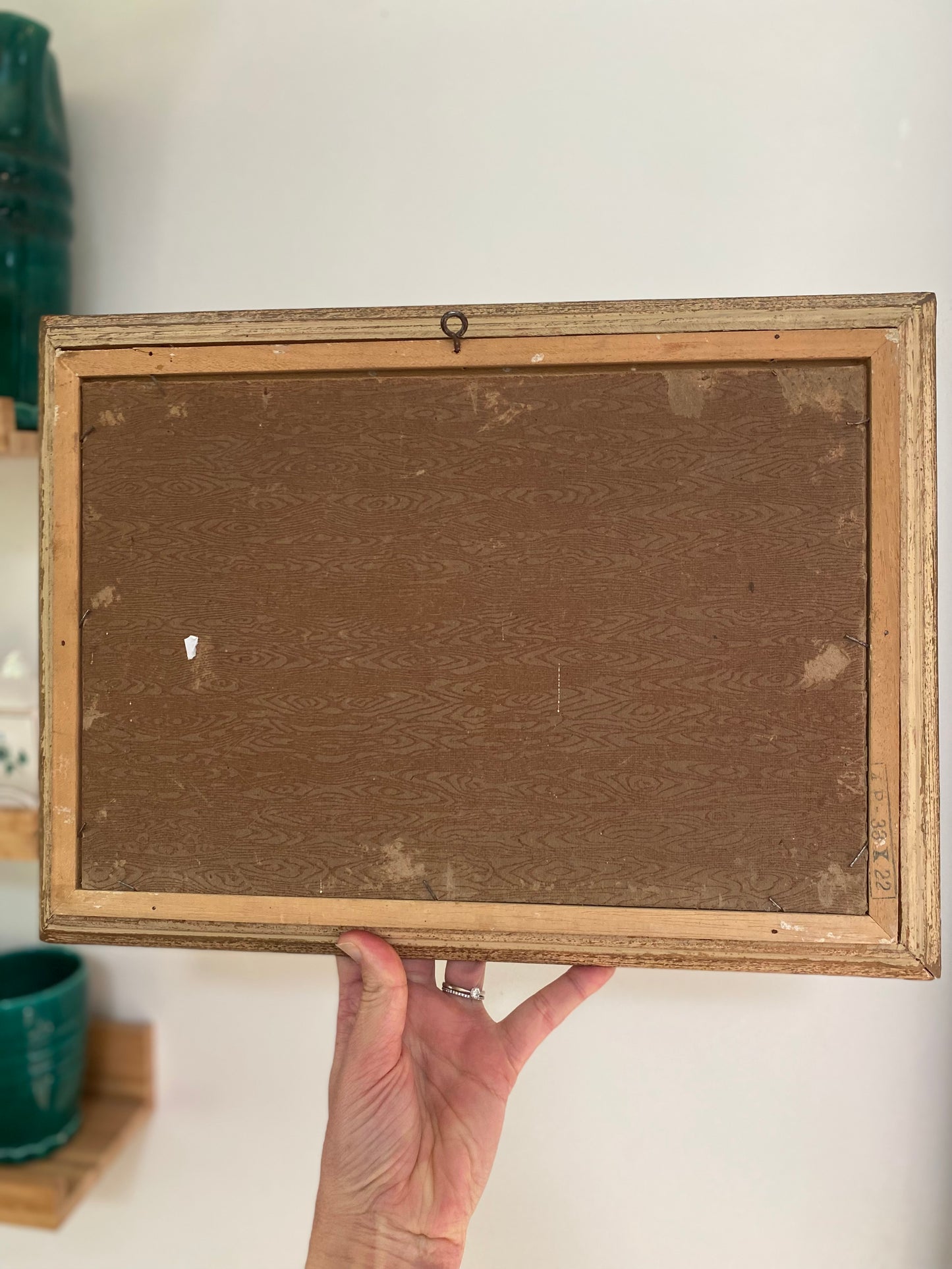 Tableau ancien : Paysage au bord de l'eau - Huile sur panneau