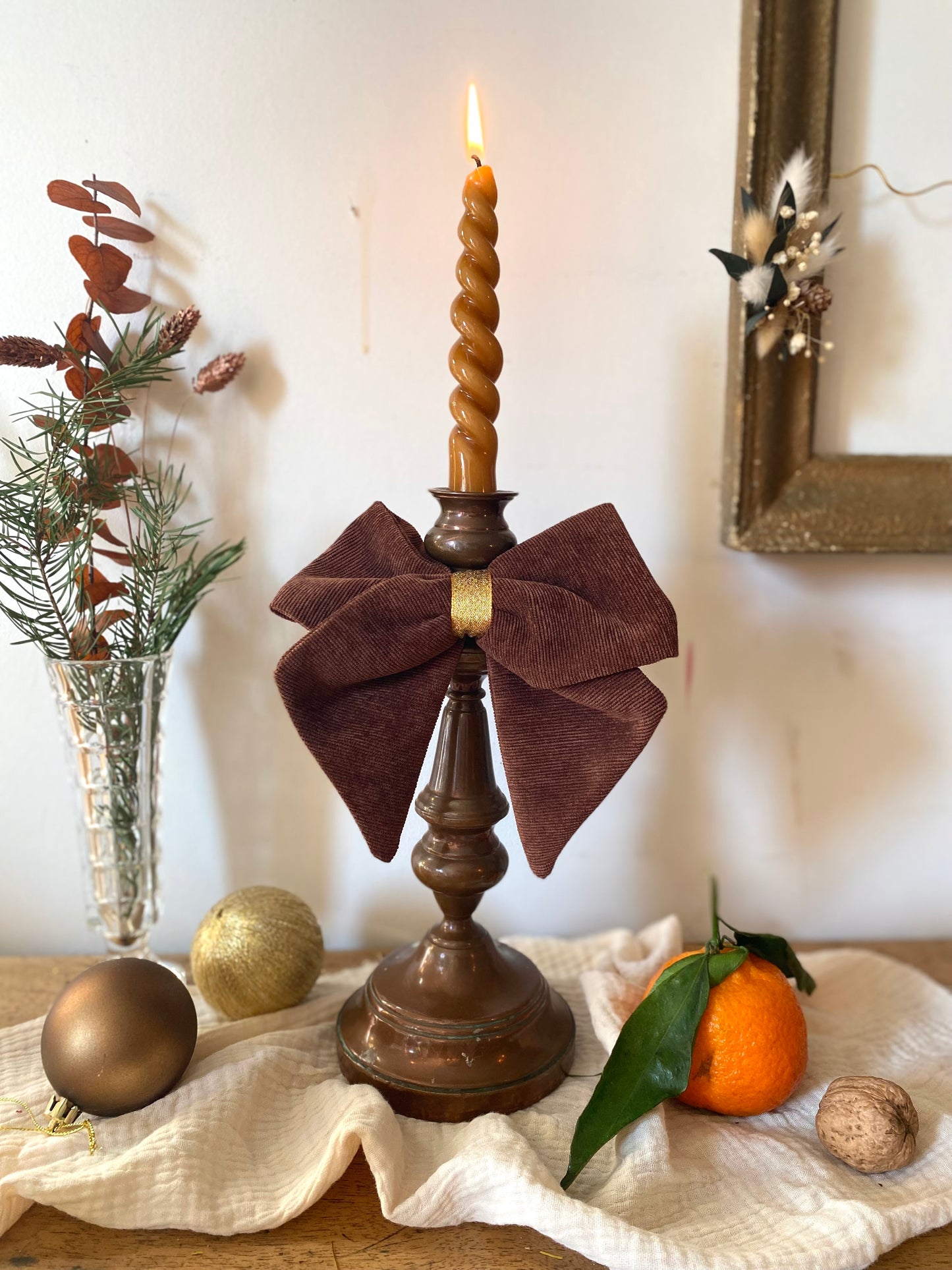 Grand bougeoir en cuivre ancien