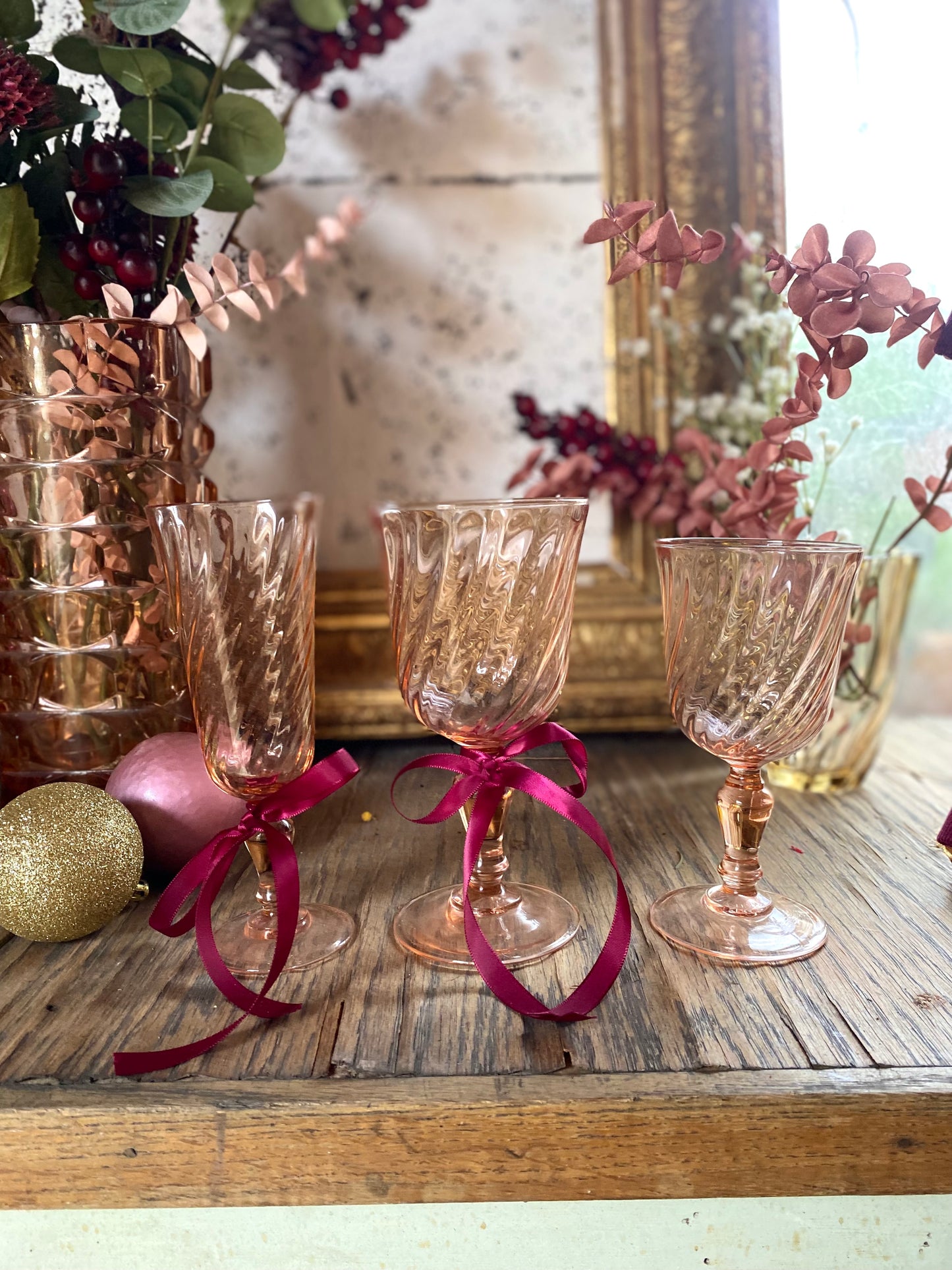 Service de 18 verres en rosaline