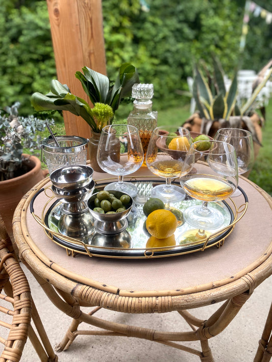 Grands verres à cognac en cristal ancien