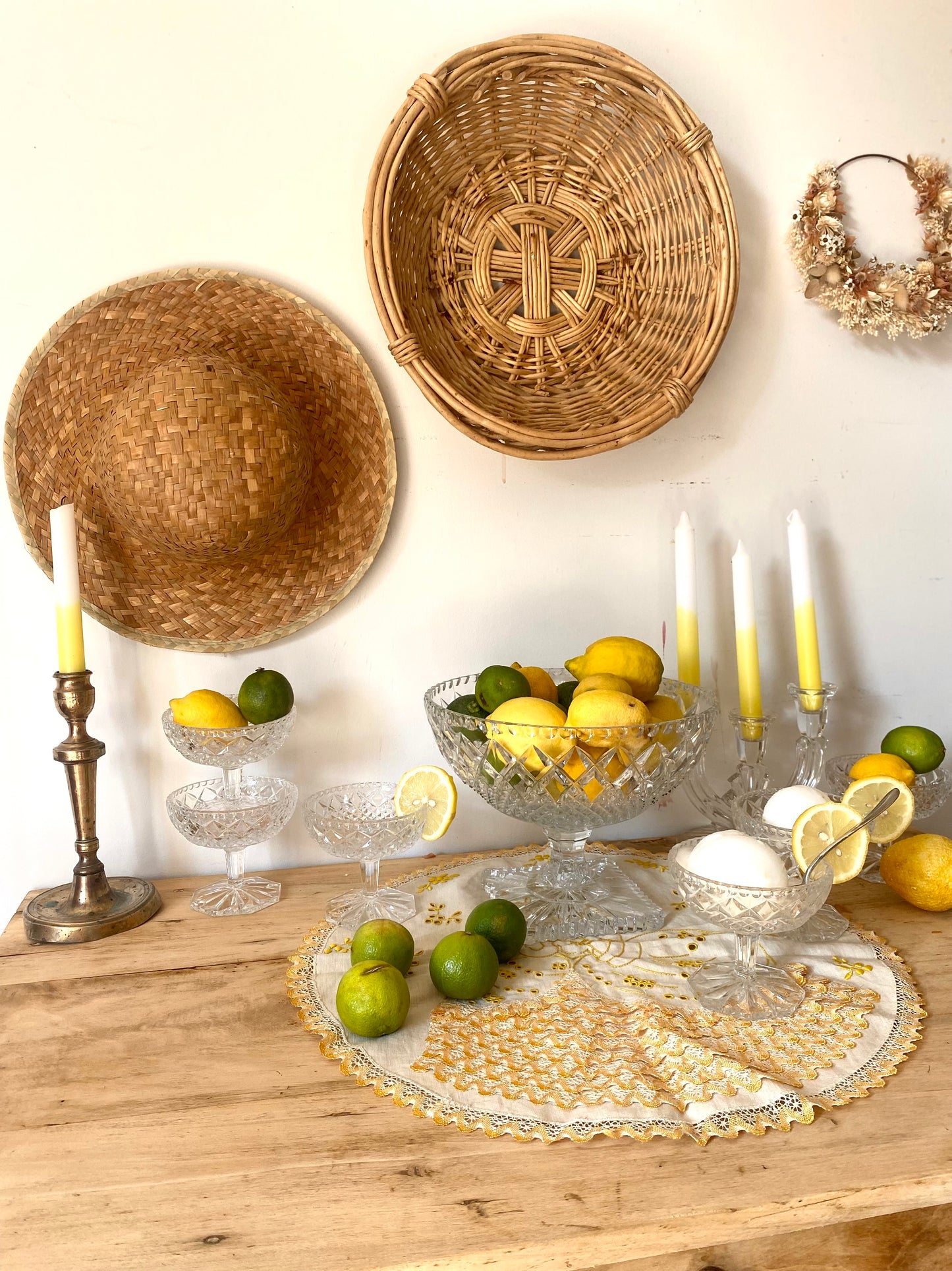 Service à fruit en cristal ancien