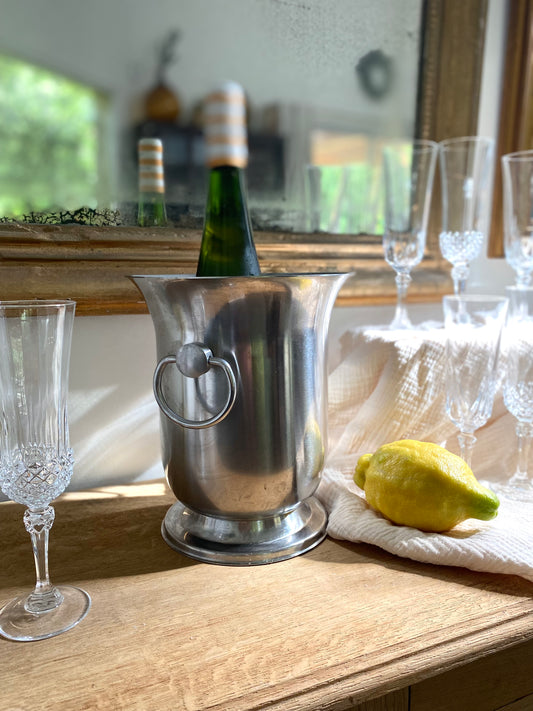 Seau à Champagne en Métal Argenté vintage
