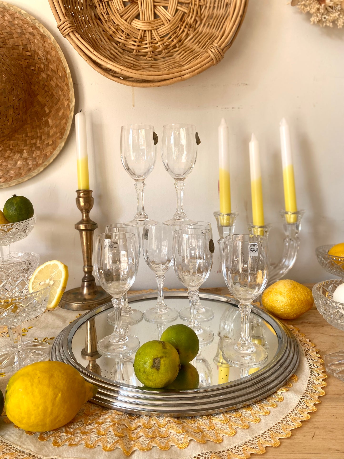 Service de 8 verres à pied en cristal