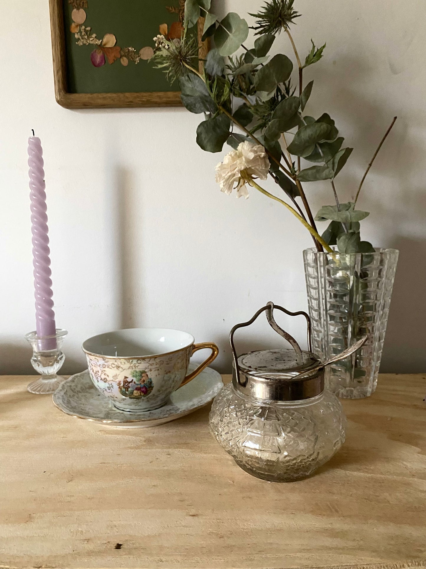 Sucrier en verre ancien