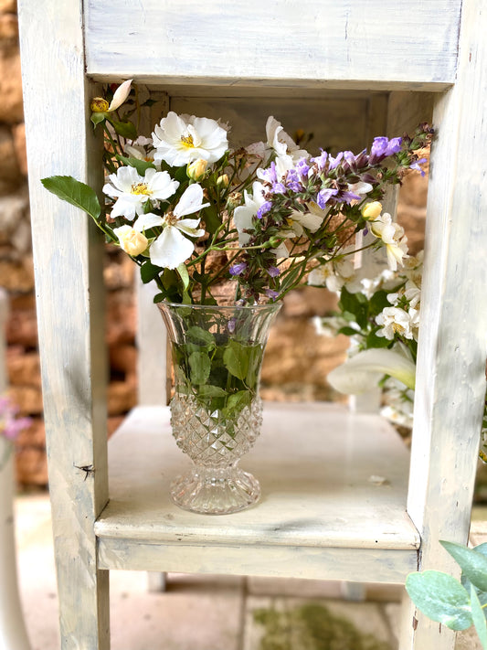 Vase vintage en verre moulé