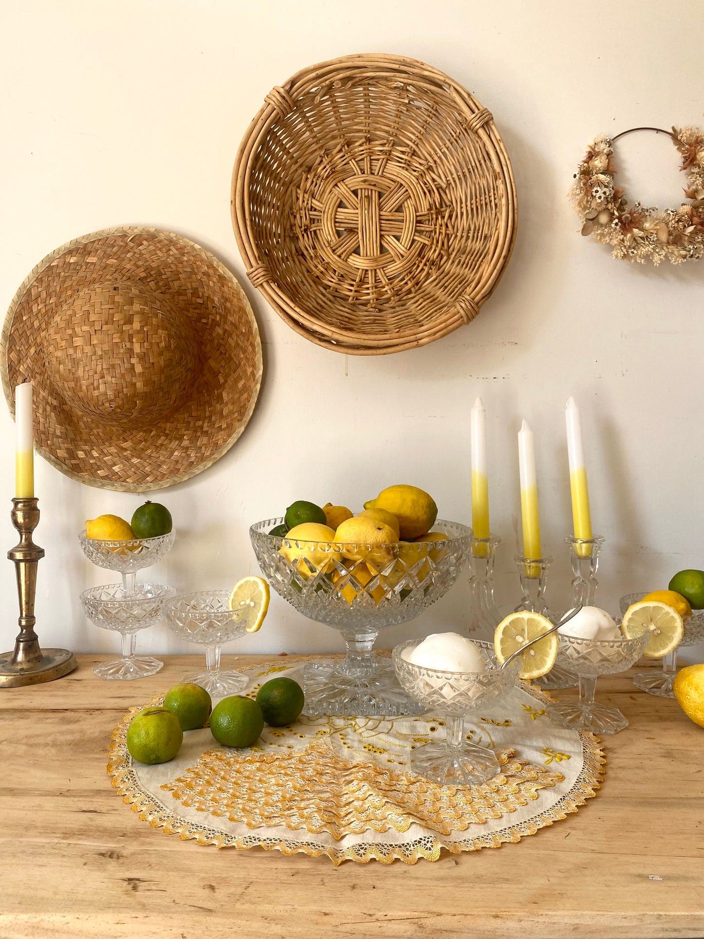 Service à fruit en cristal ancien