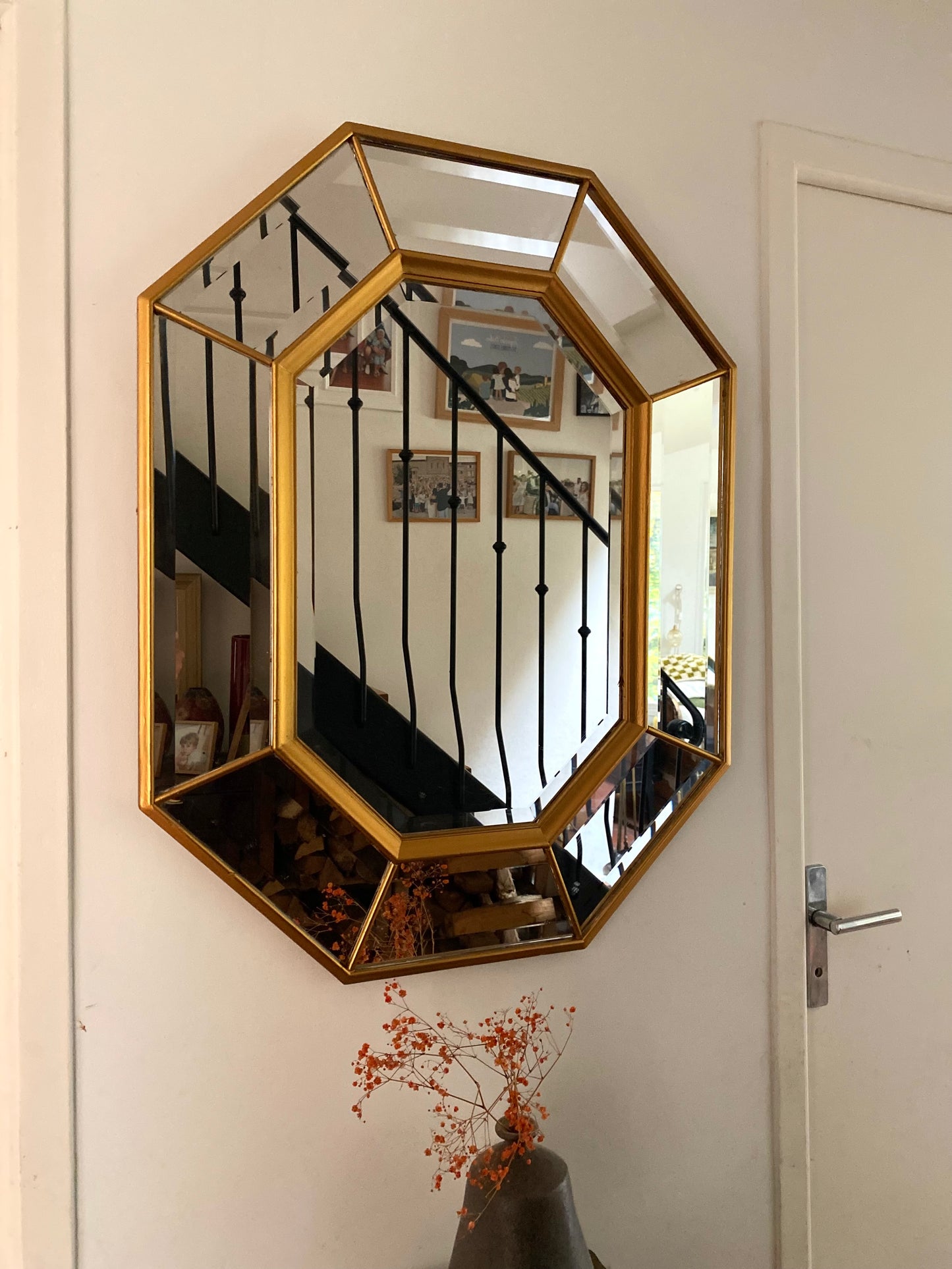 Miroir octogonal Art Déco ancien