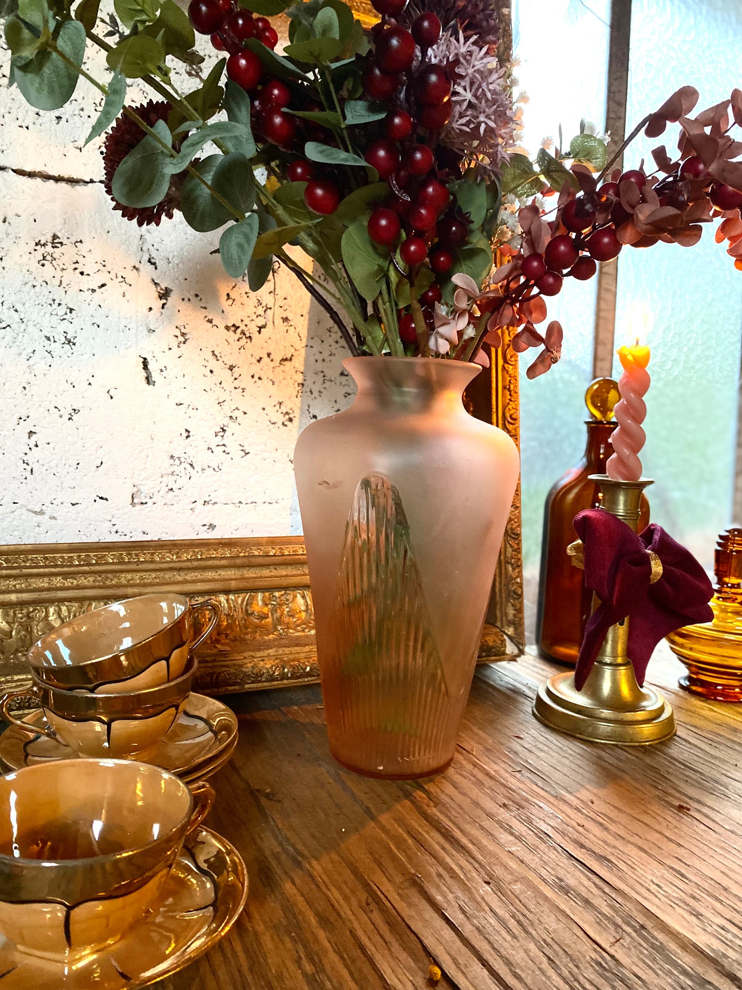 Vase vintage en Rosaline