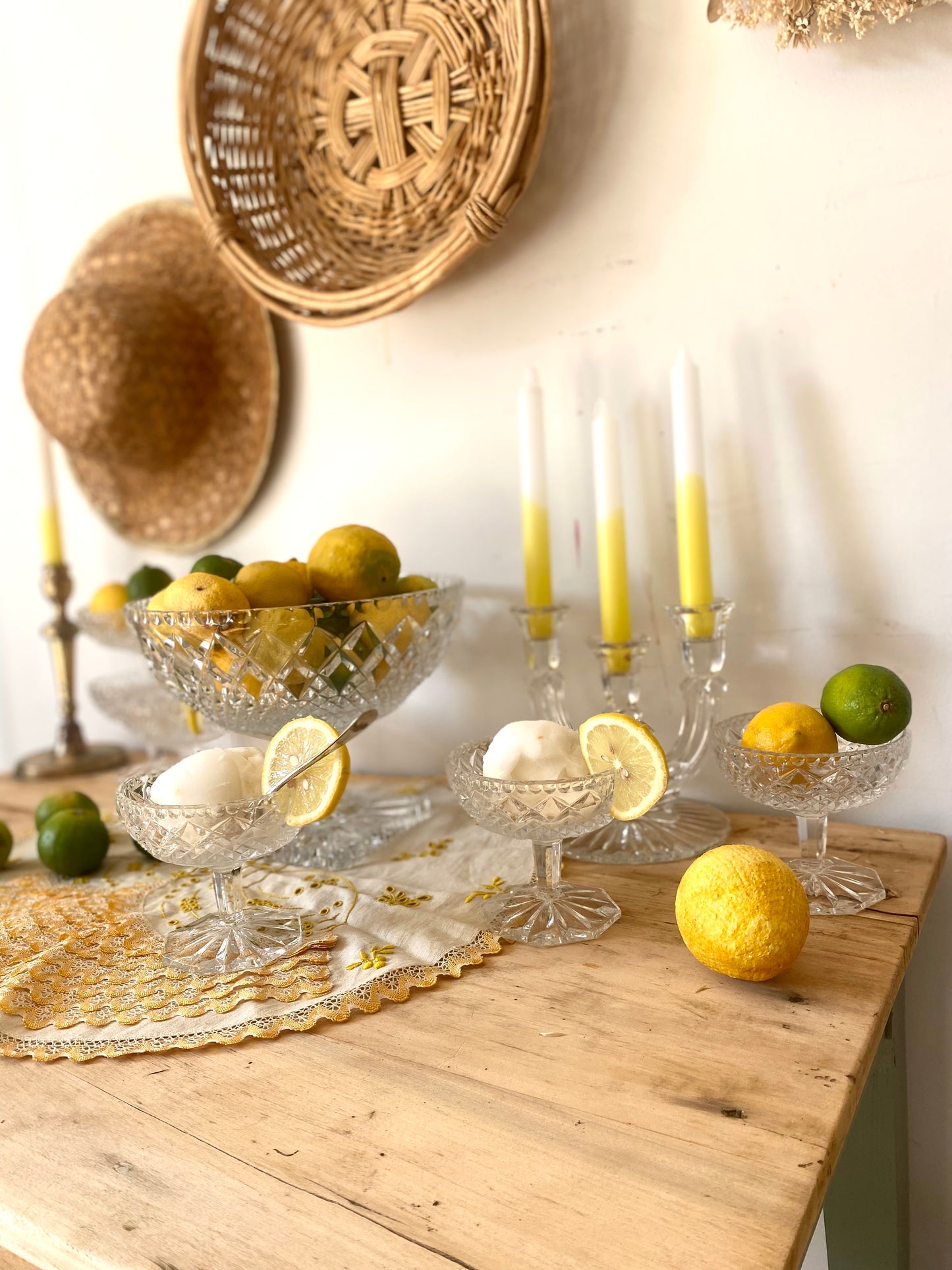 Service à fruit en cristal ancien