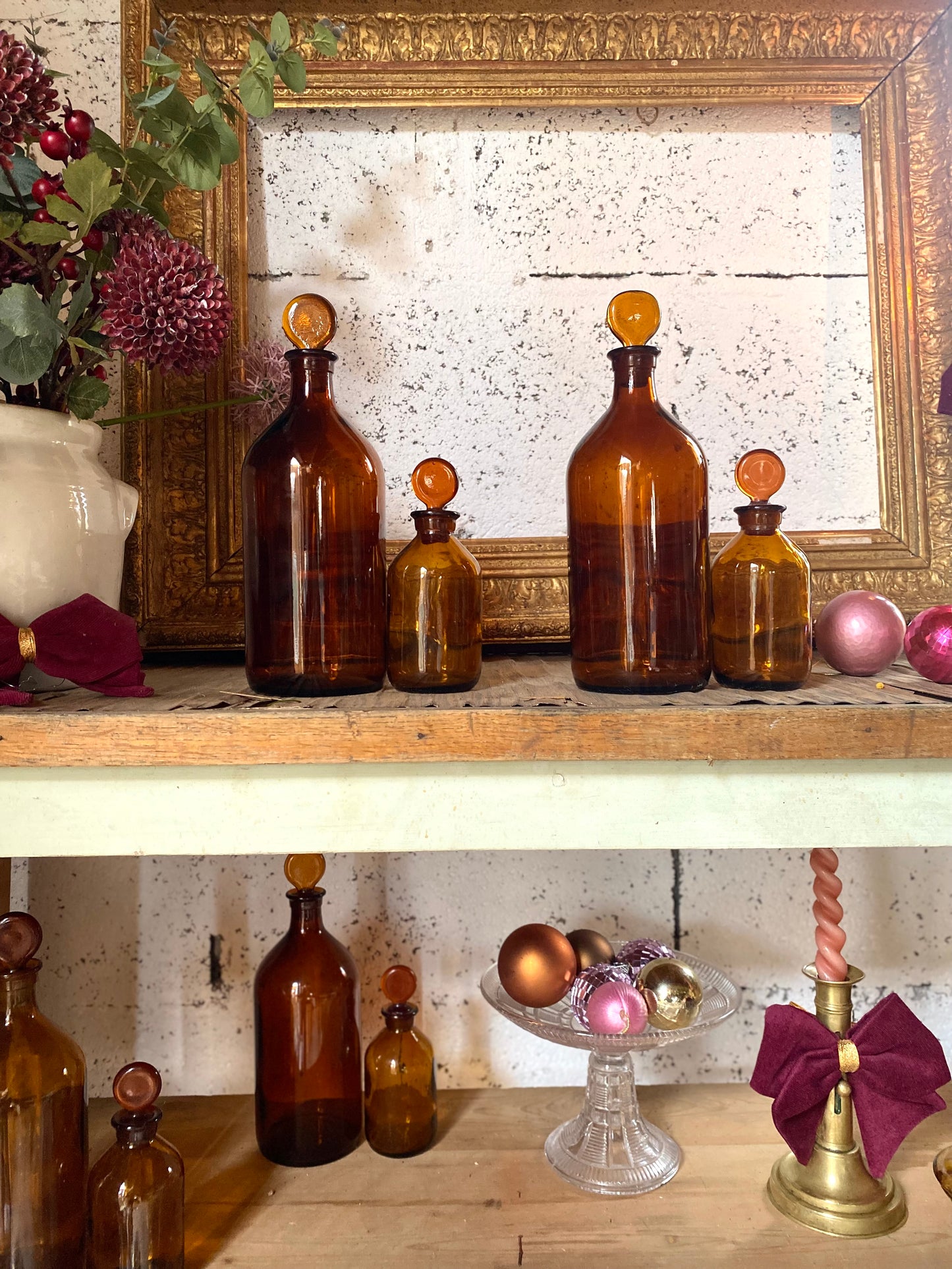 Duo de flacons d’apothicaire 1930