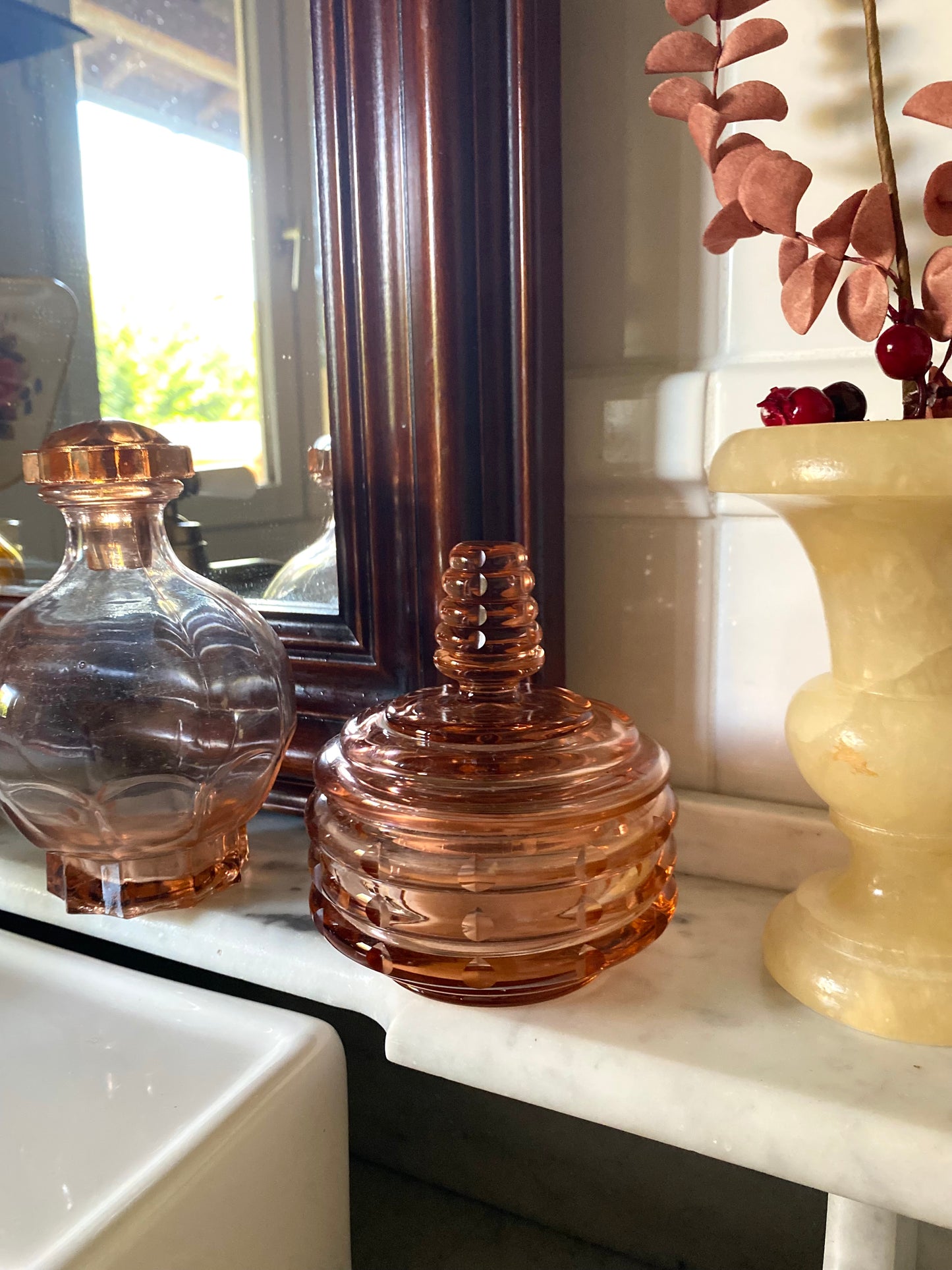 Poudrier en rosaline