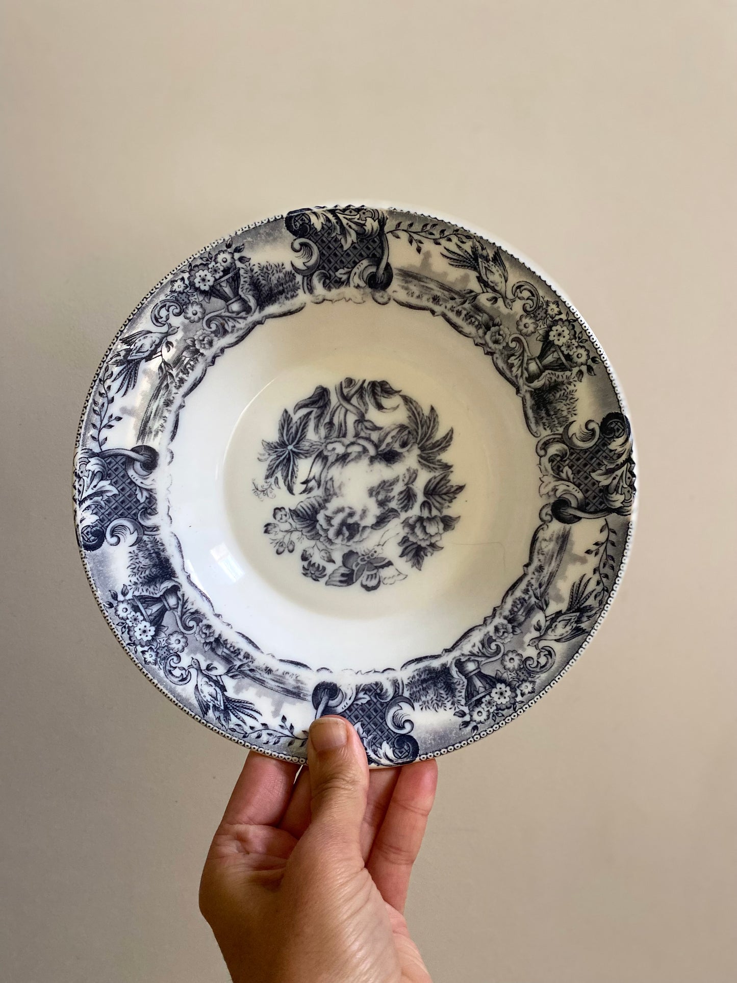 Assiettes creuses en opaline vintage