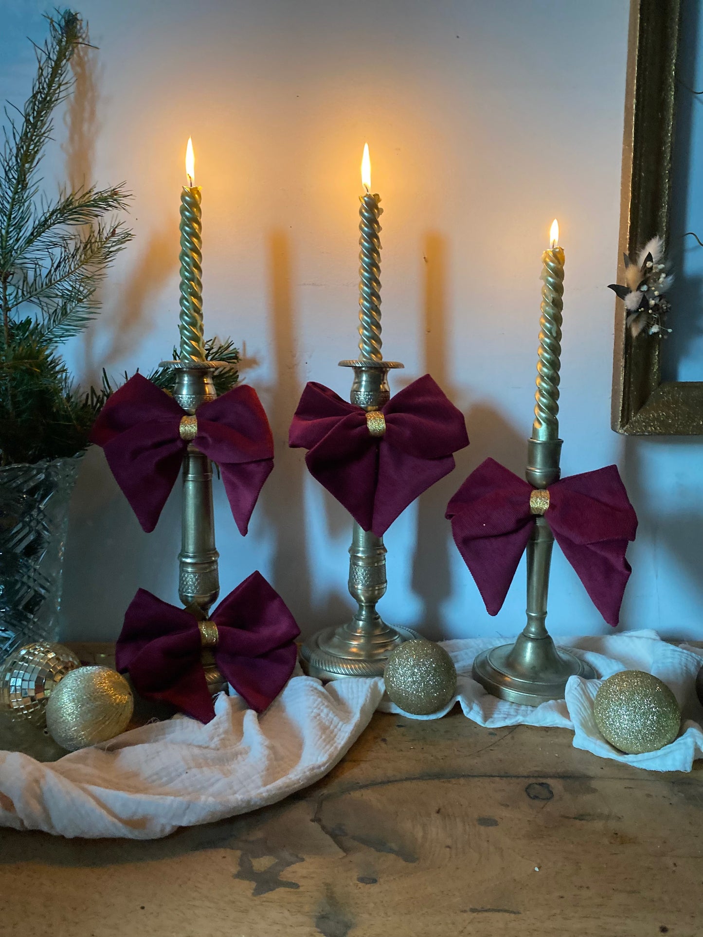 Bougeoir en laiton ancien