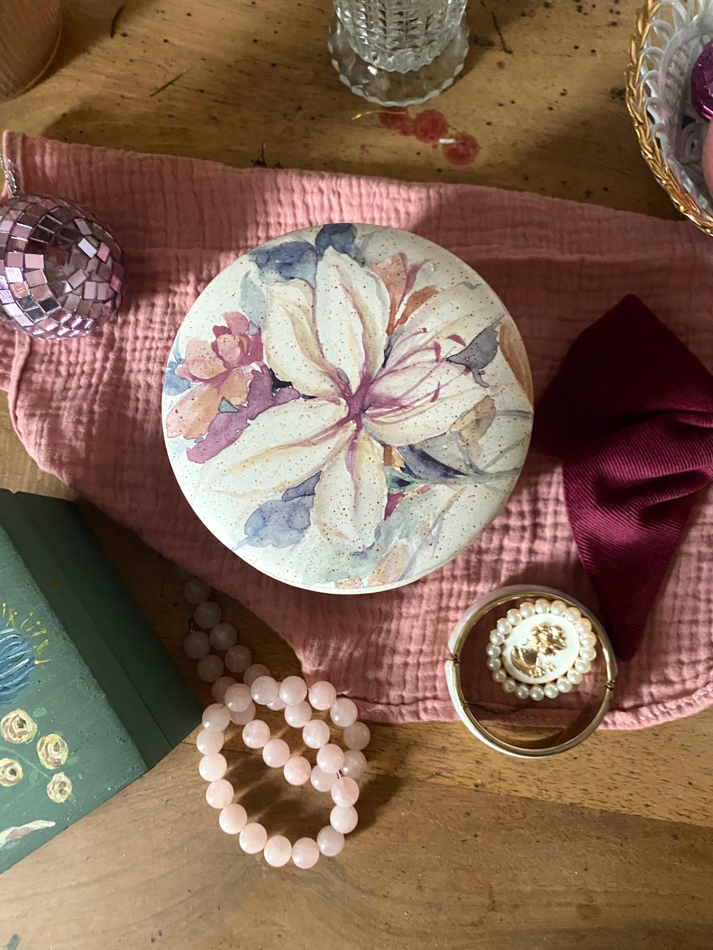 Boite à bijoux 1960 
en faïence de Roanne