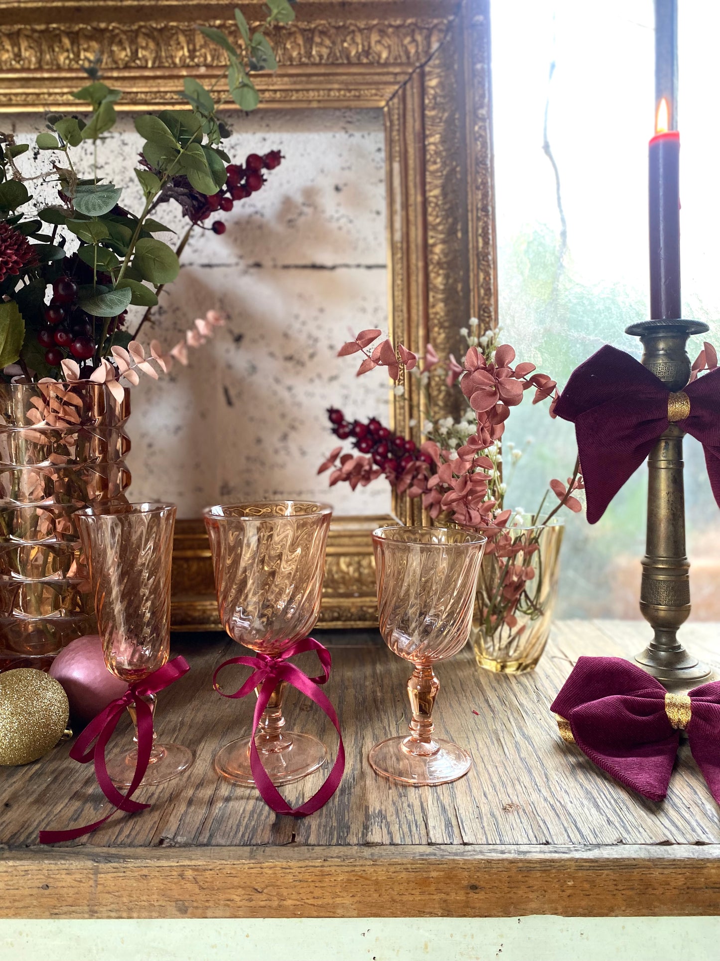 Service de 18 verres en rosaline