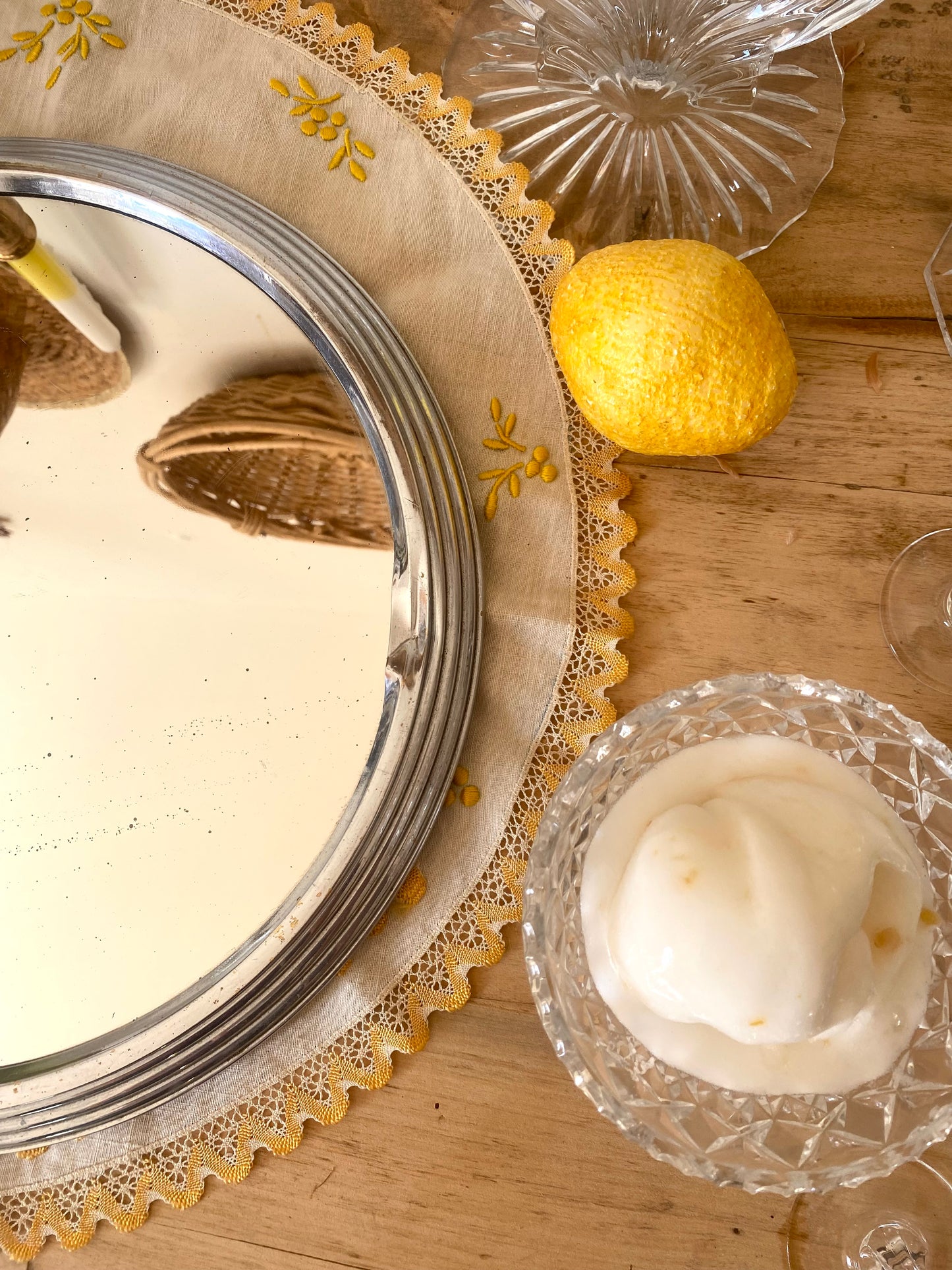 Plateau de service miroir ancien