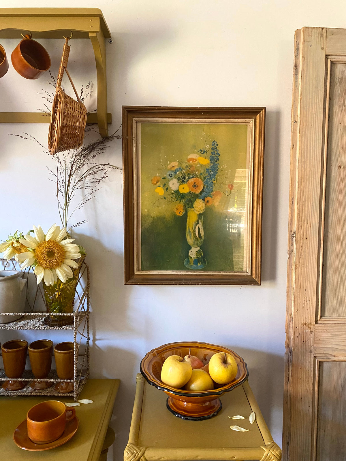 Reproduction encadrée « Fleurs des champs » d'après Odilon Redon