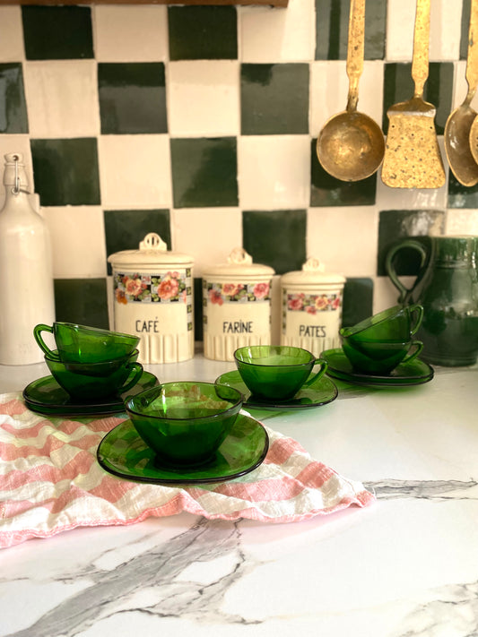 Tasses à café en verre vintage