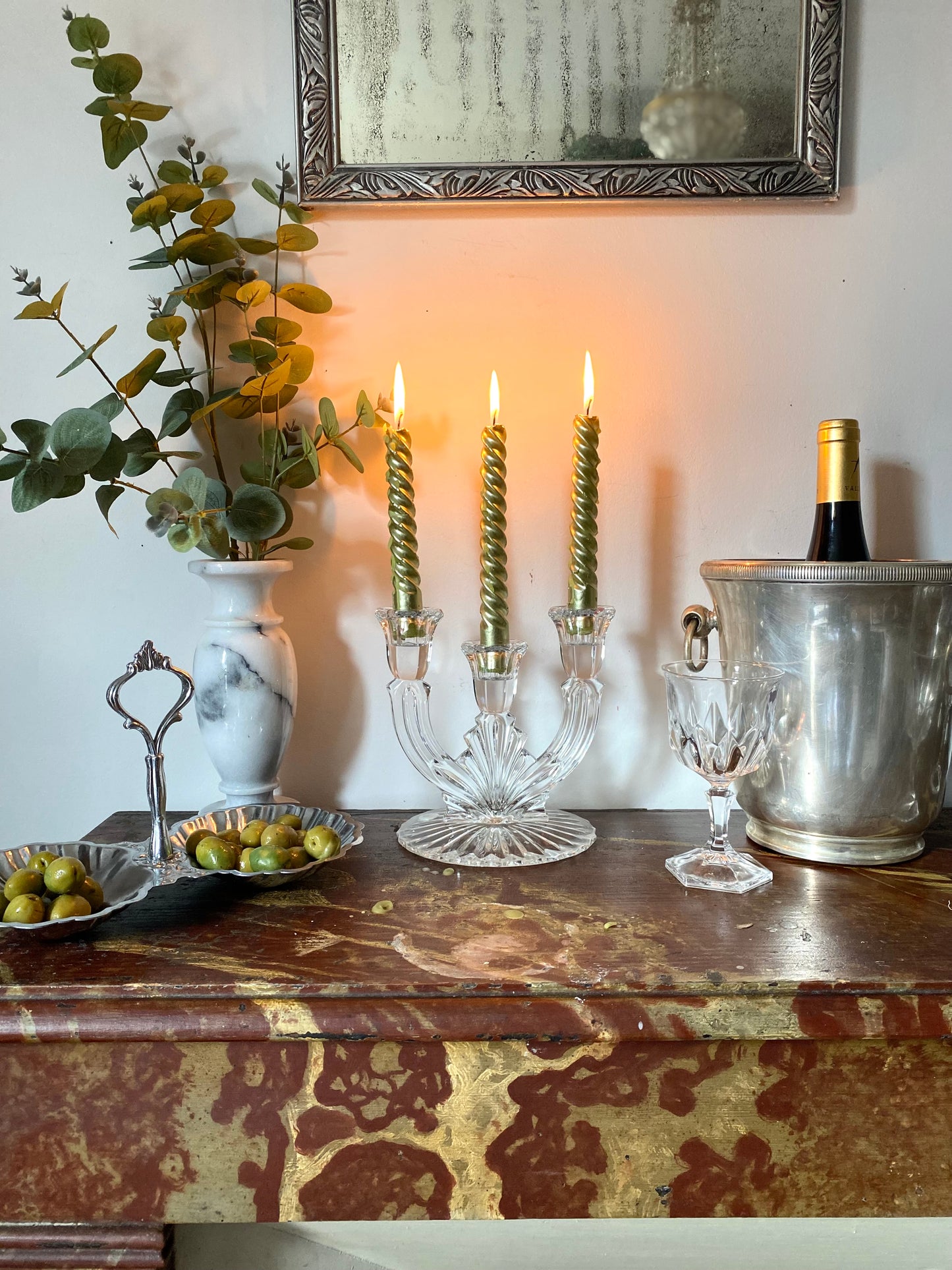 Bougeoir en cristal ancien