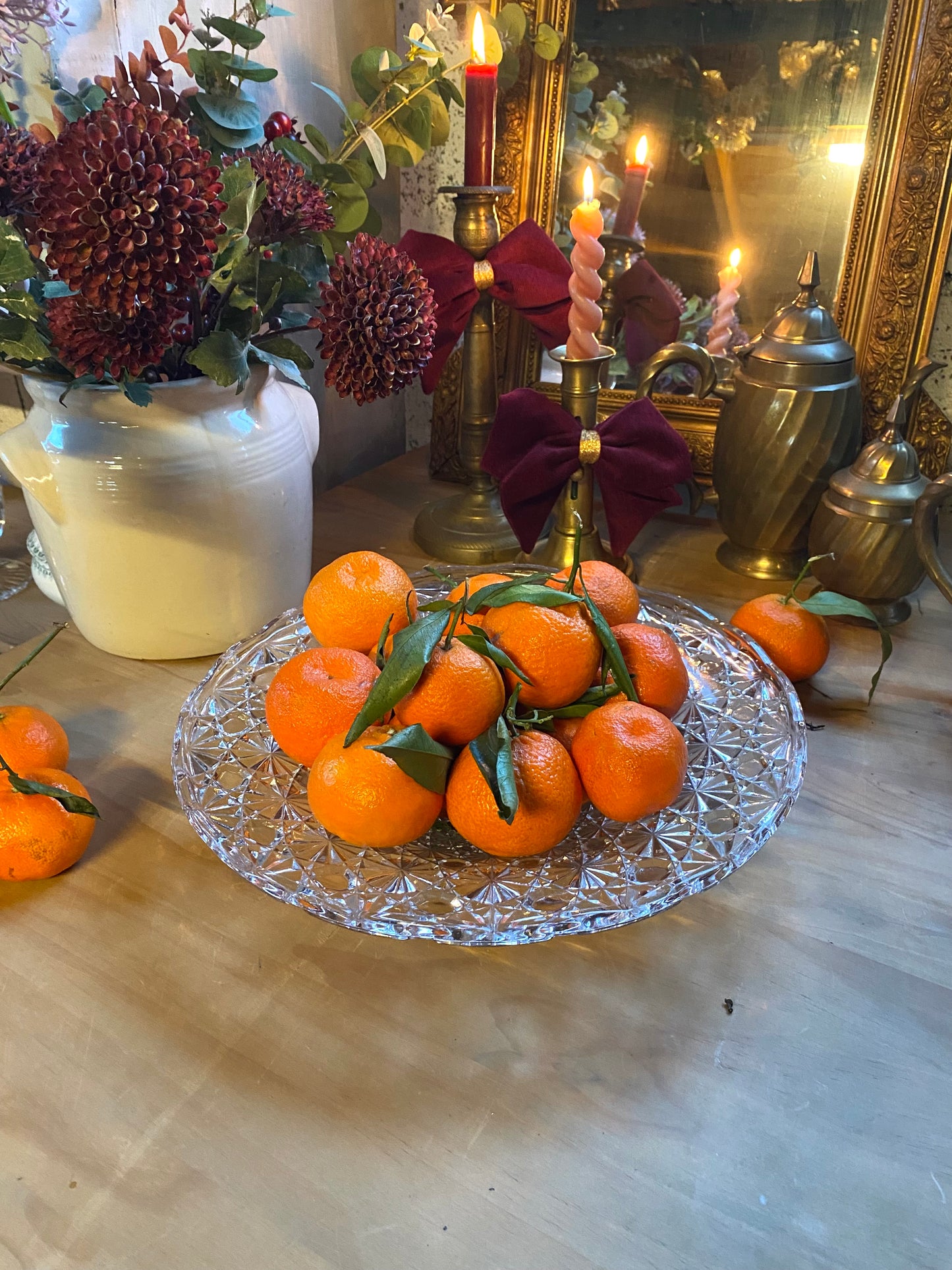 Coupe à fruit en verre taillé