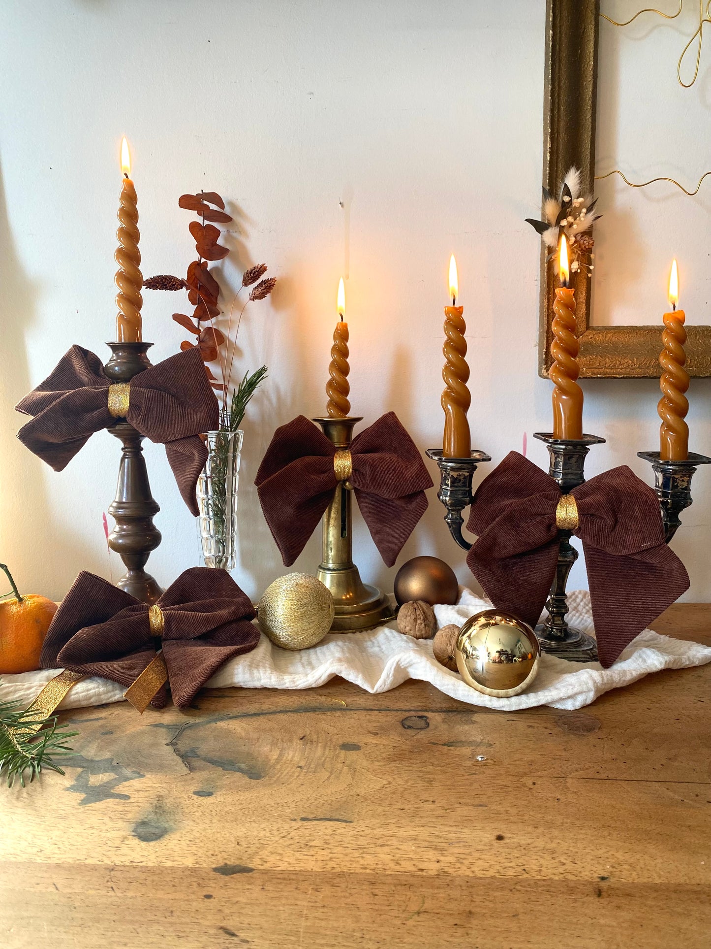 Grand bougeoir en cuivre ancien