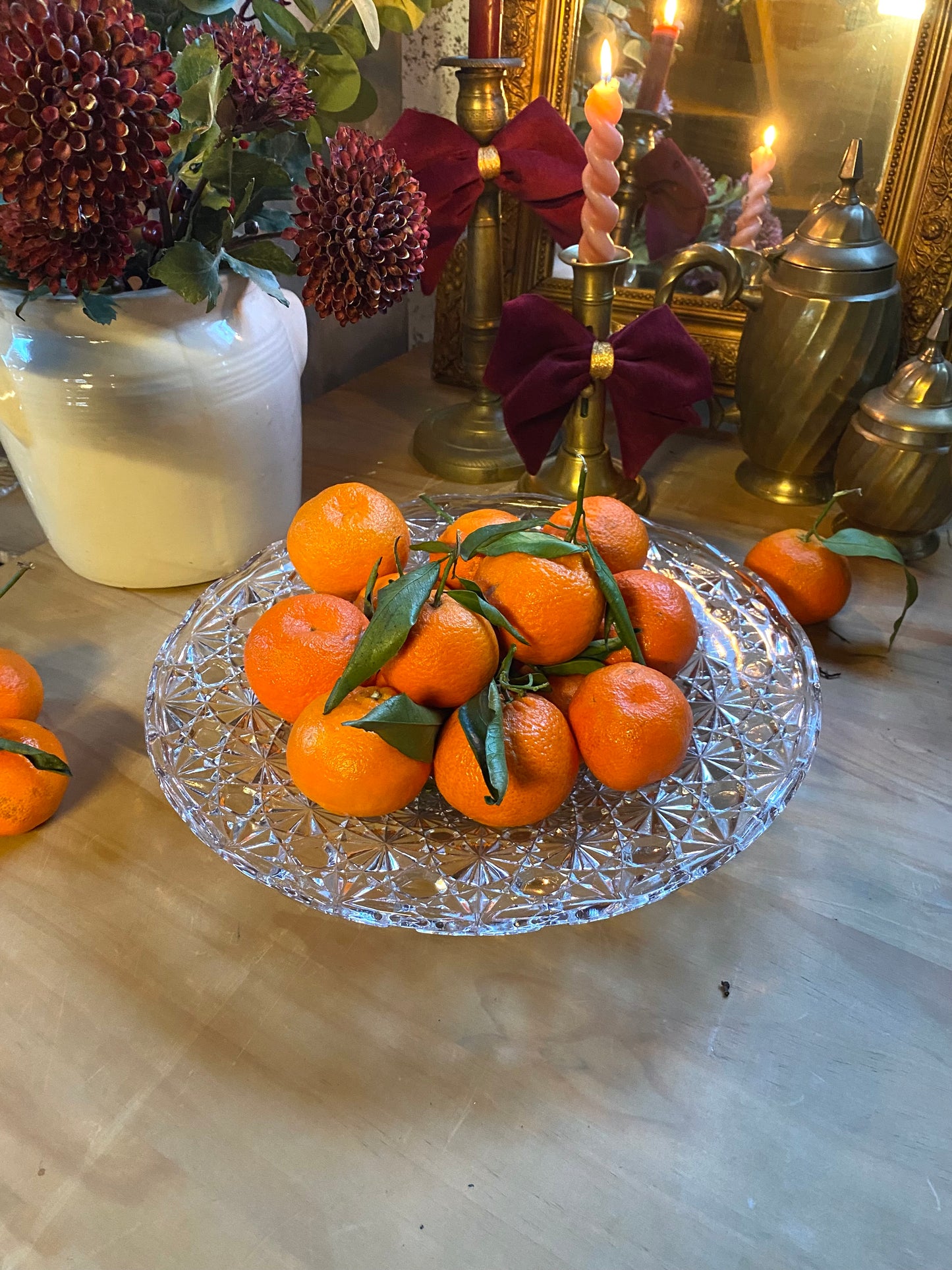 Coupe à fruit en verre taillé