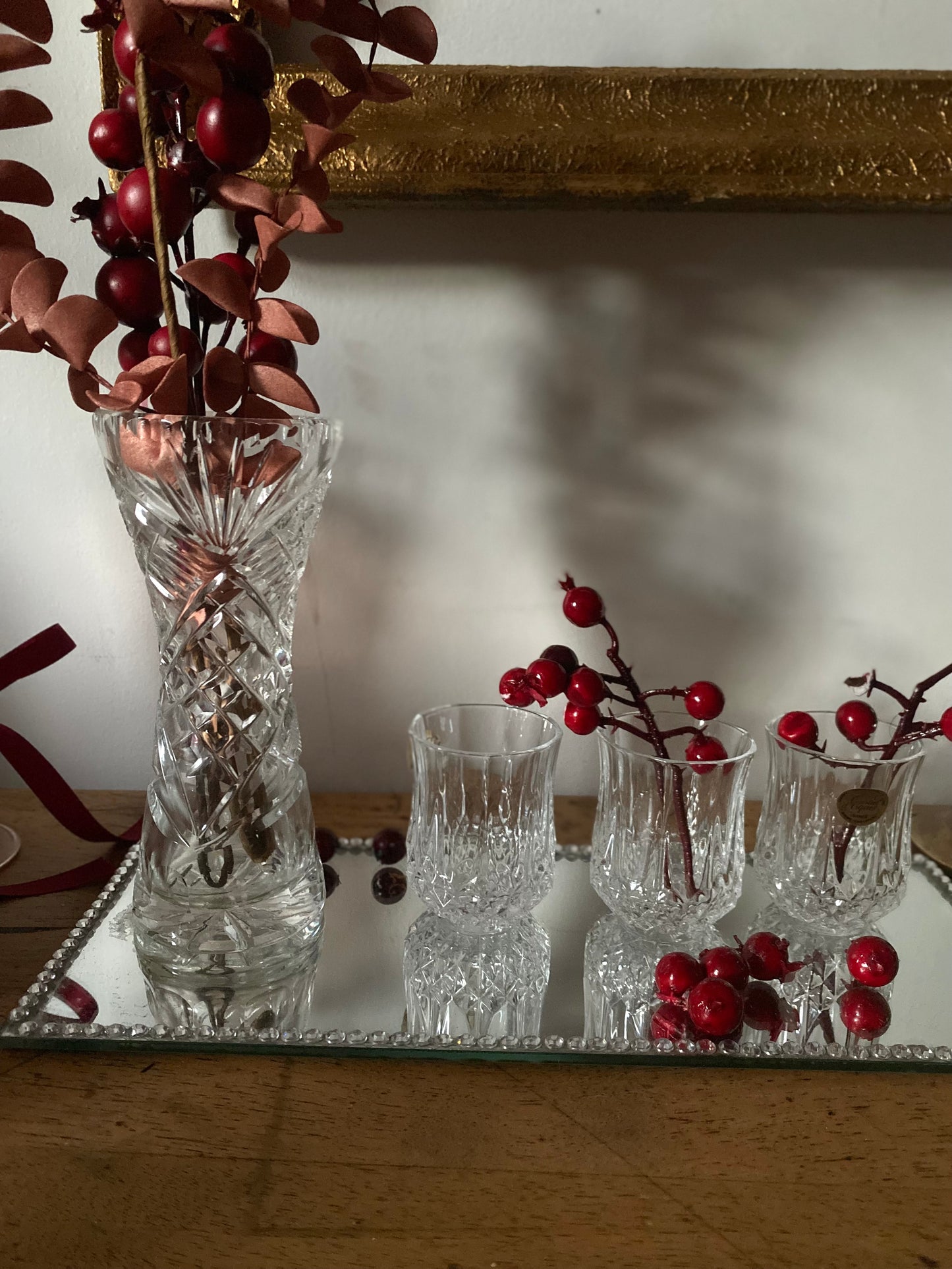 Ensemble de soliflore en cristal