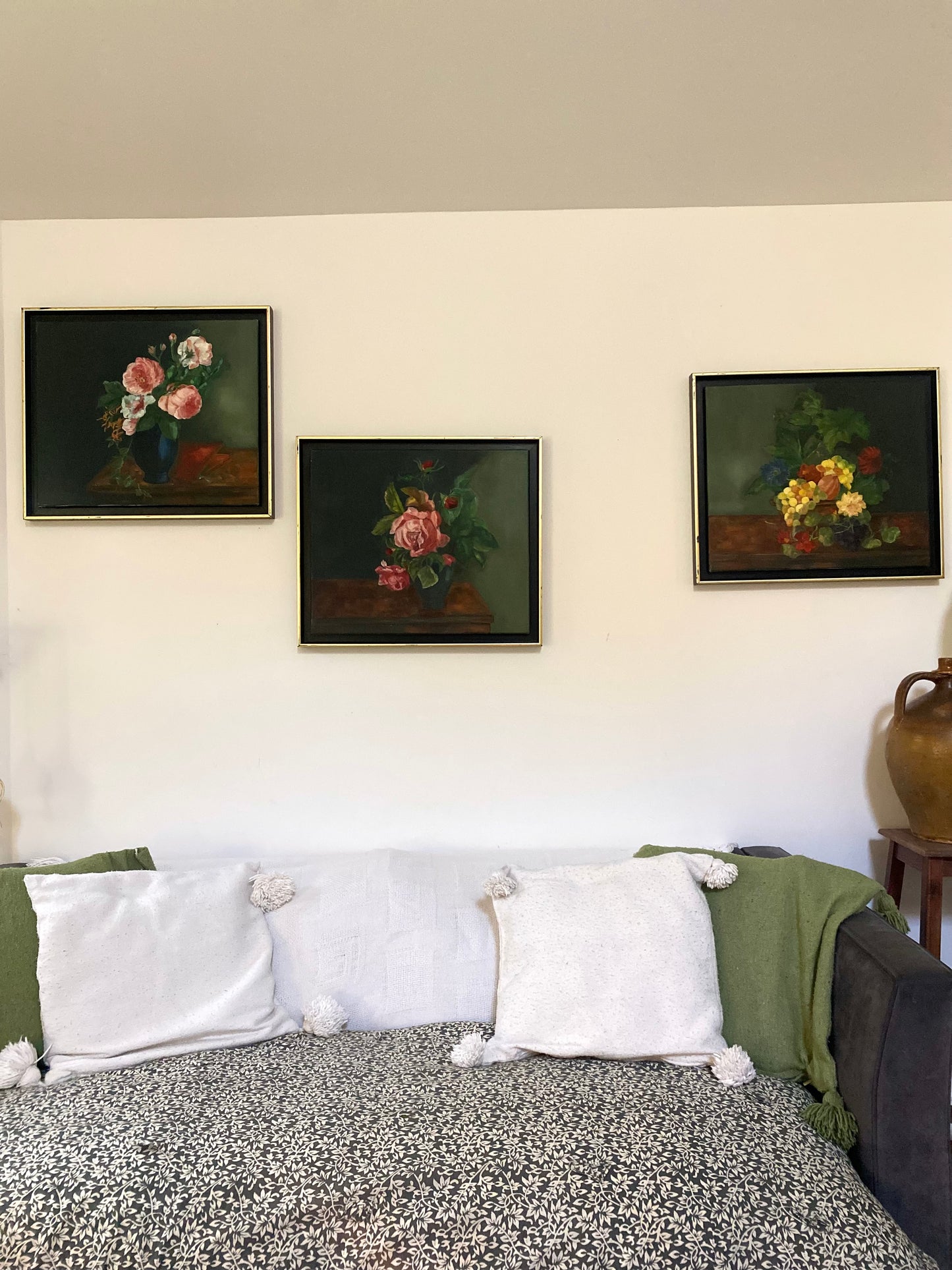 Peinture à l'huile ancienne encadrée