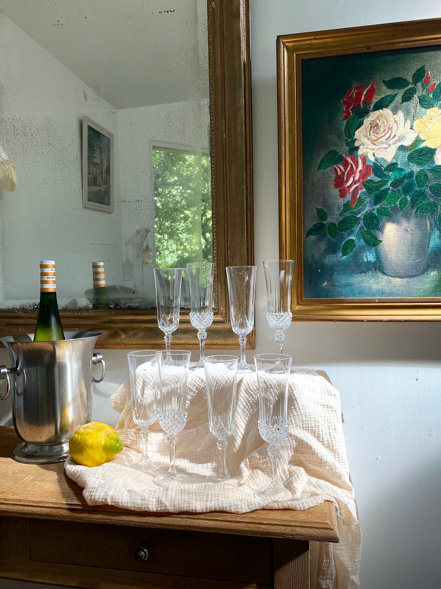 Seau à Champagne en Métal Argenté vintage
