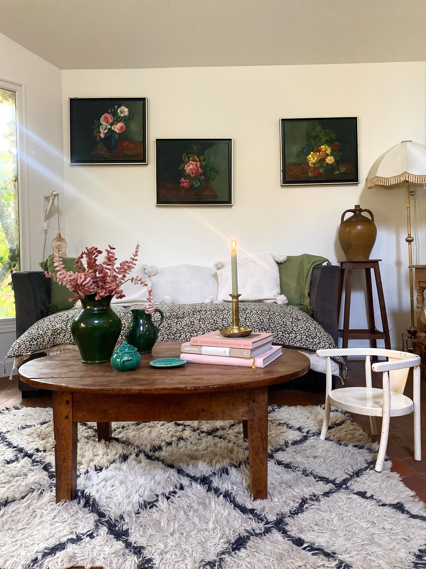 Peinture à l'huile ancienne encadrée