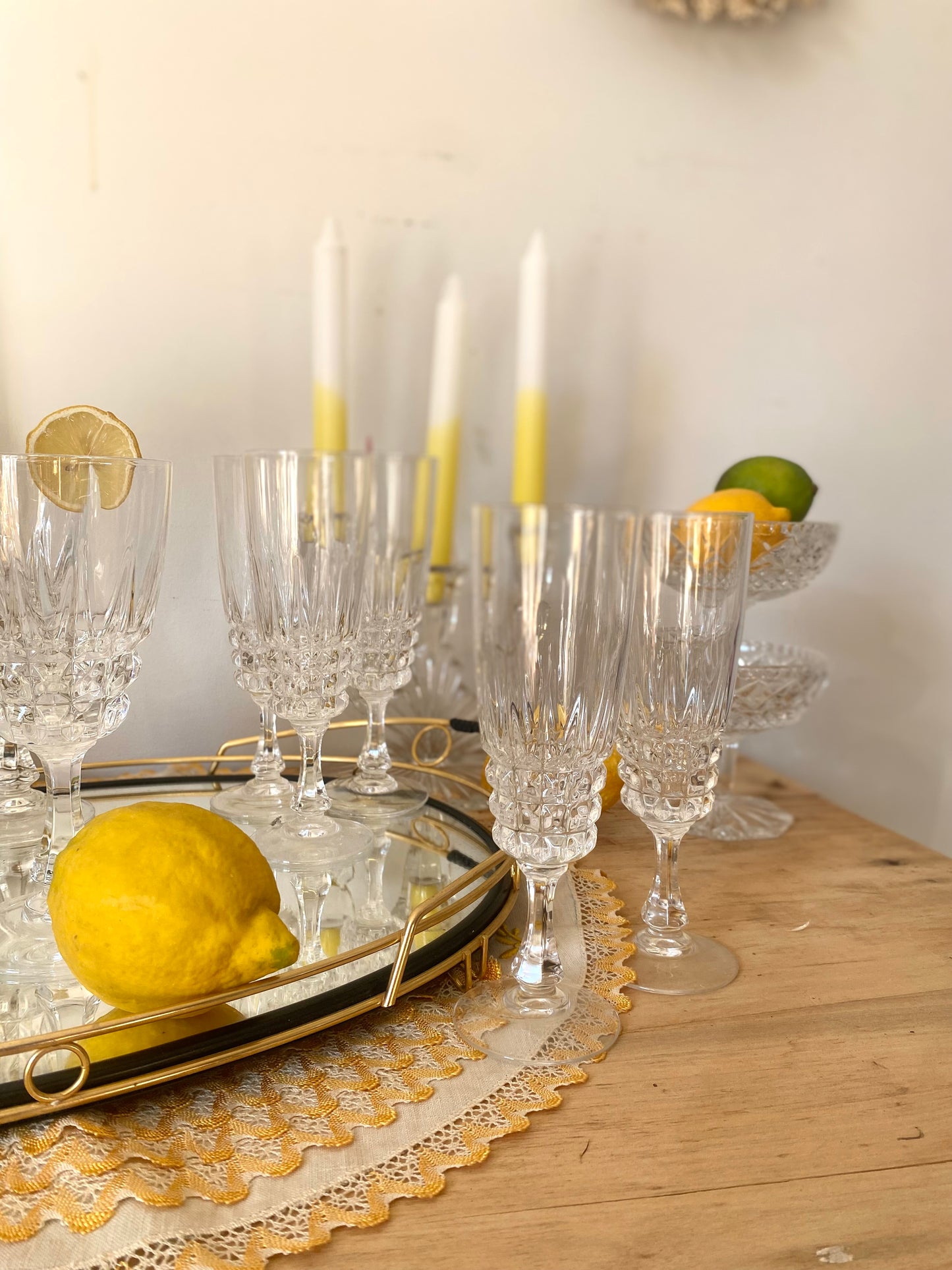 Service de 12 verres en cristal ancien