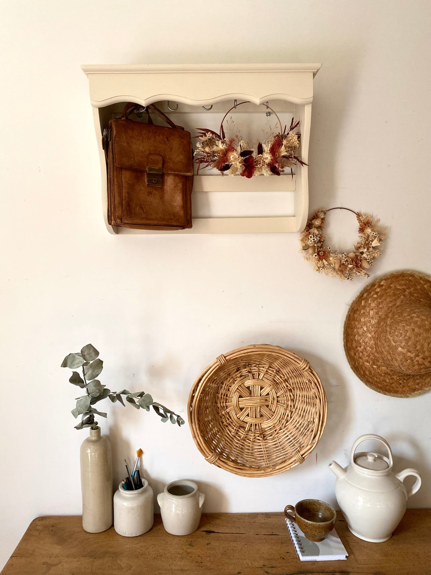Étagère murale en bois ancien