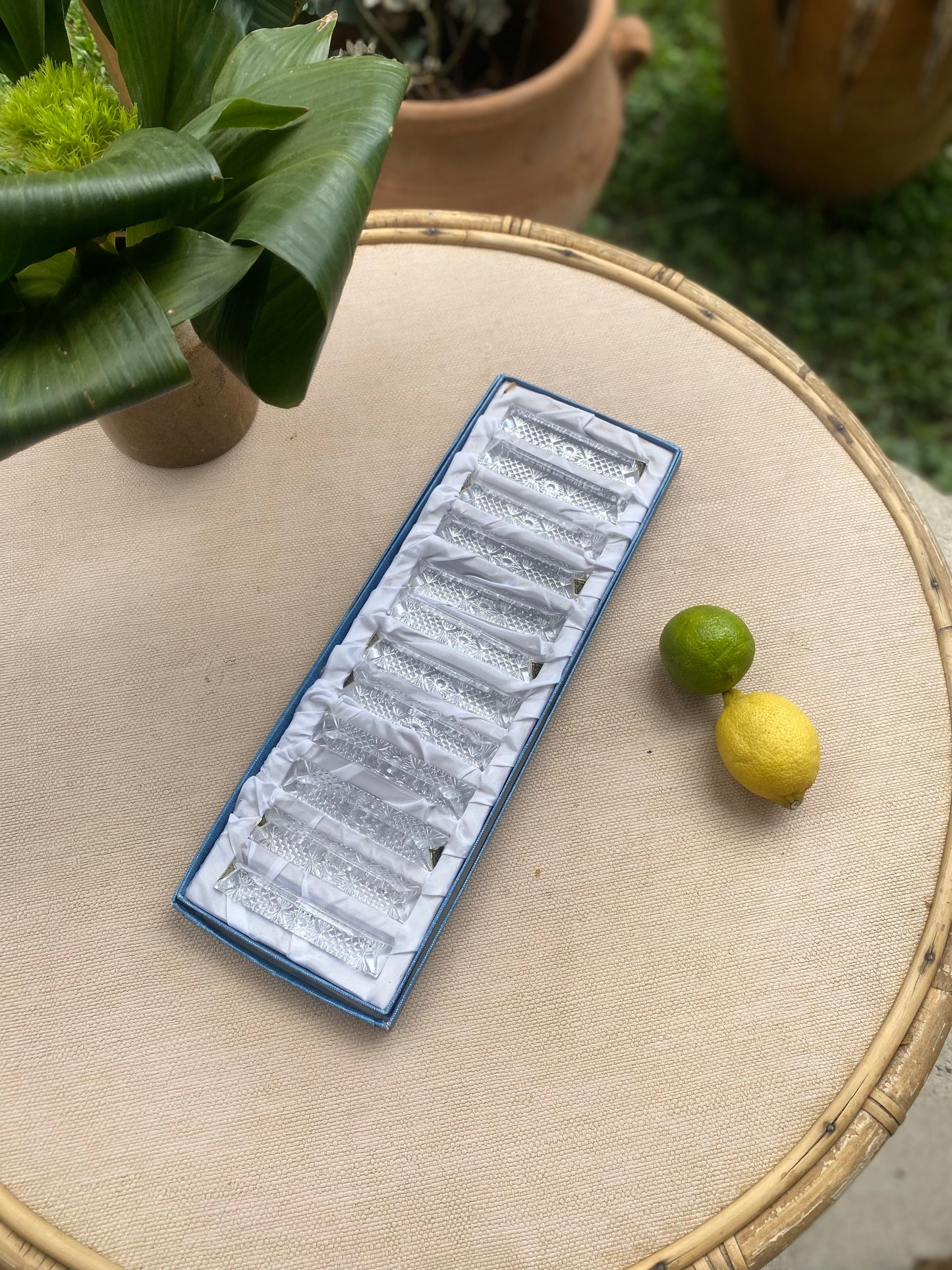 Porte-couteaux en cristal ancien