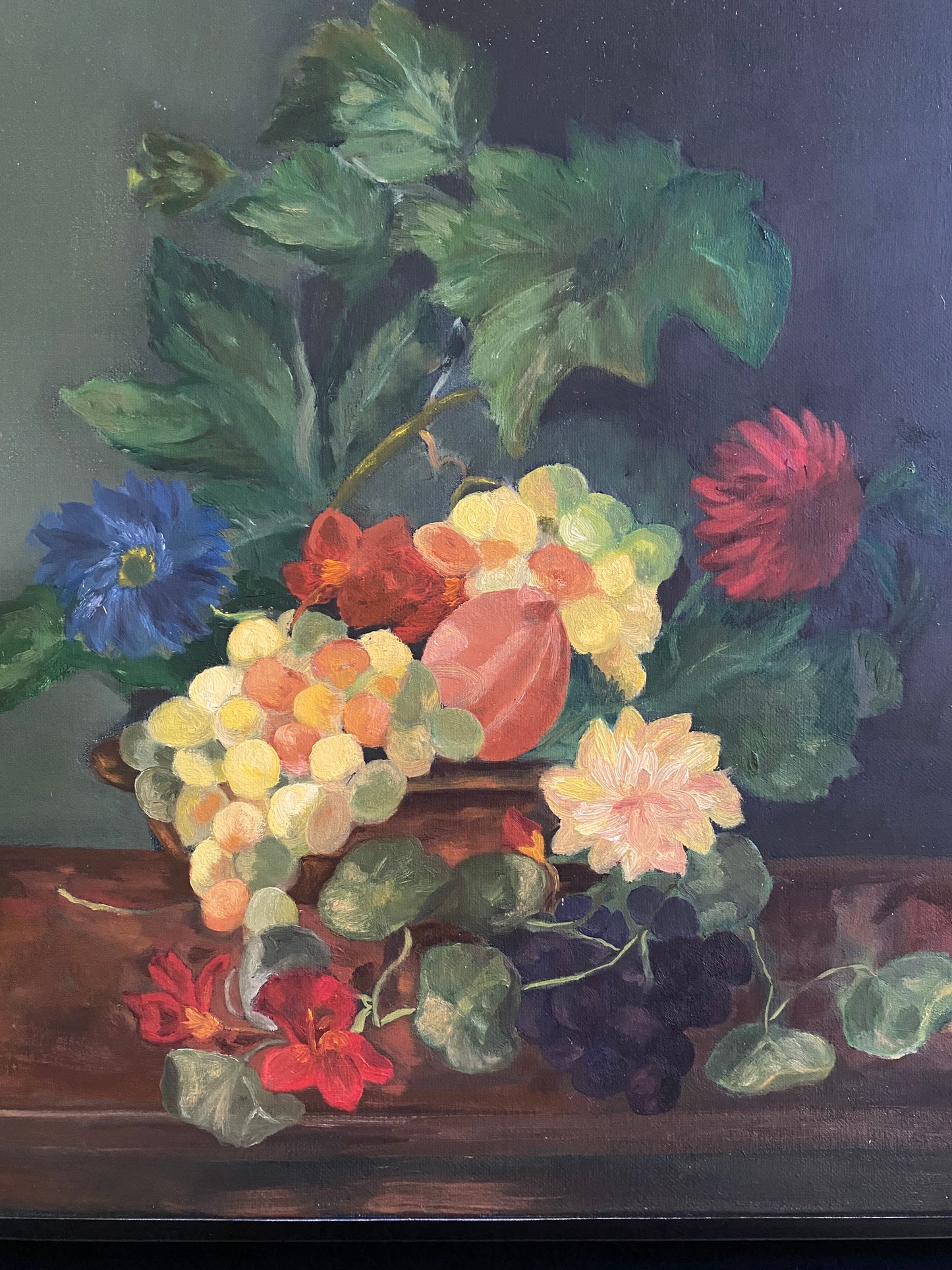 Peinture à l'huile ancienne encadrée