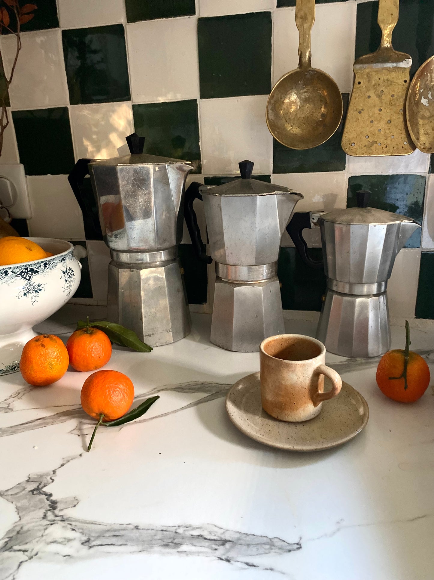 Trio de cafetière italienne vintage