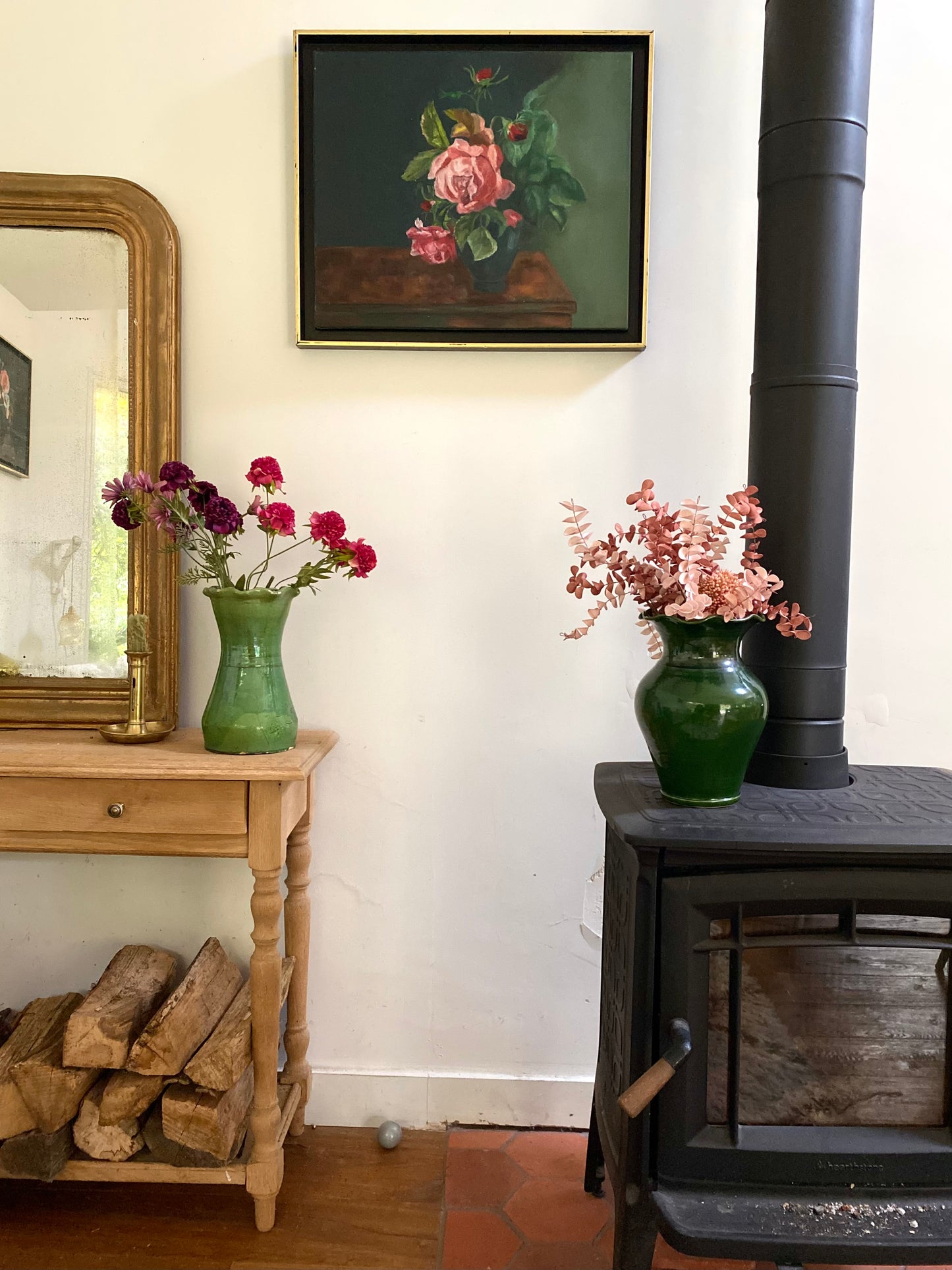 Peinture à l'huile ancienne encadrée