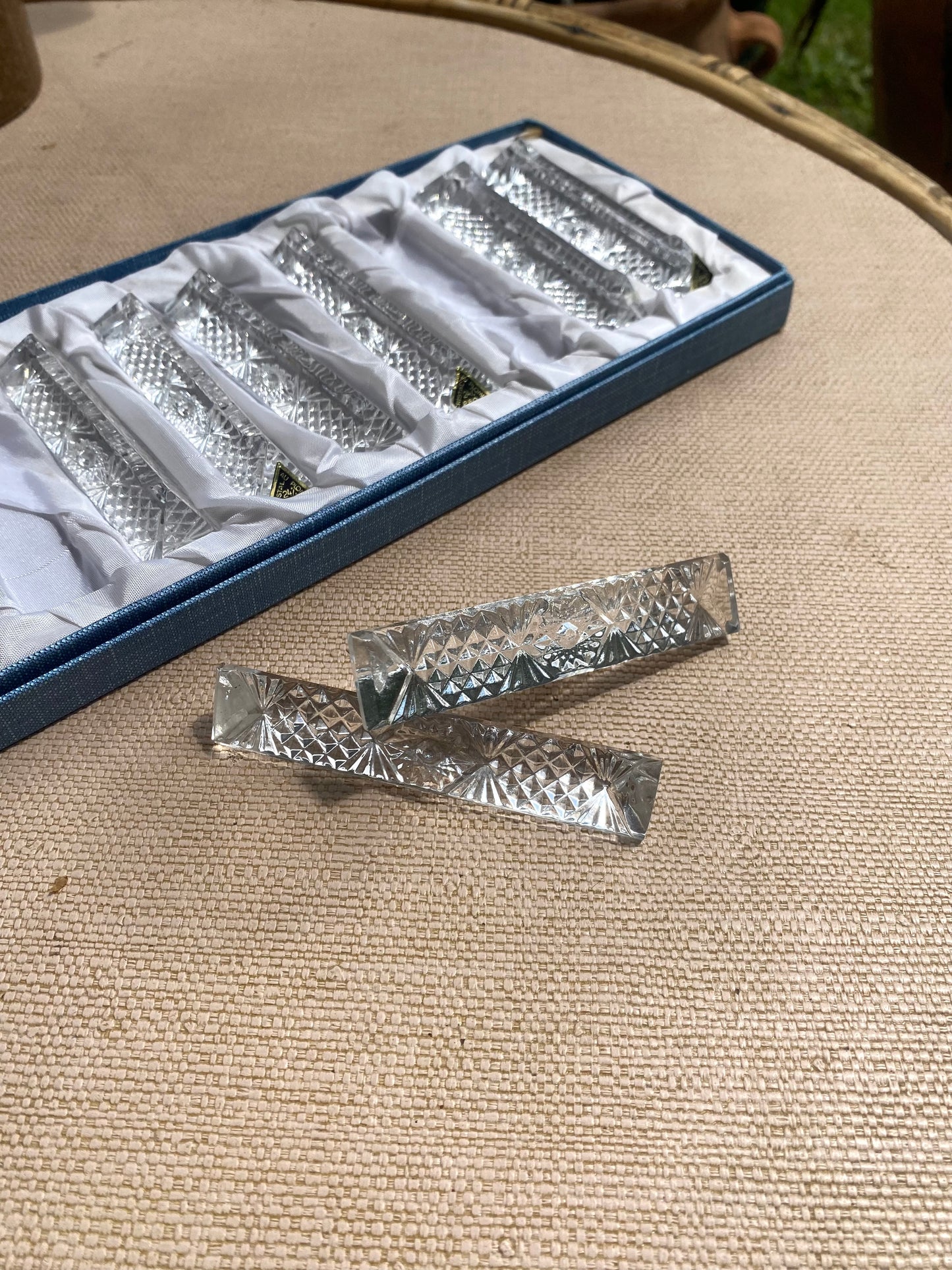 Porte-couteaux en cristal ancien