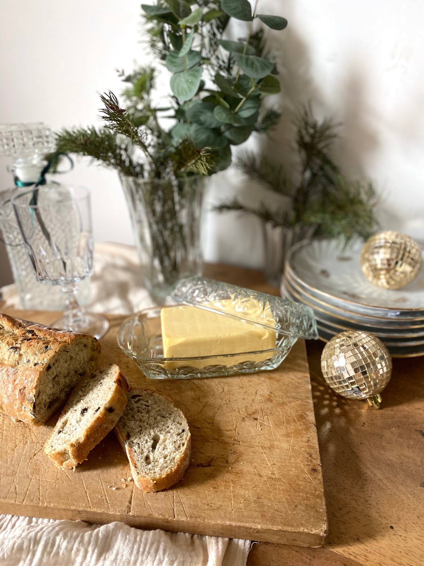 Beurrier en verre vintage