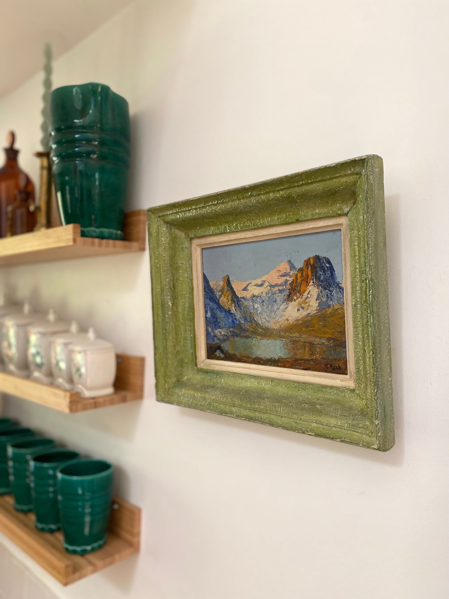 Tableau Huile sur Panneau - "Le Lac de Tignes" par Georges REEB - Savoie