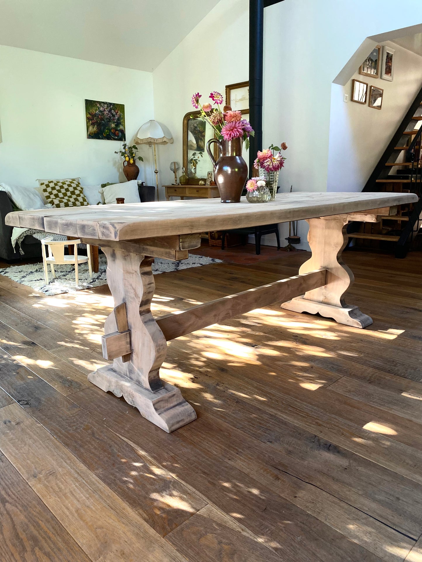 Table de ferme en bois massif ancien