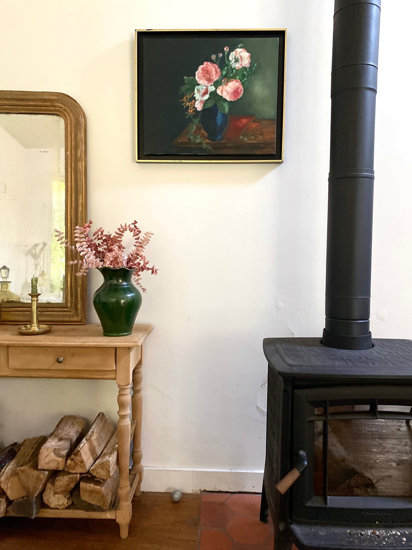 Peinture à l'huile ancienne encadrée