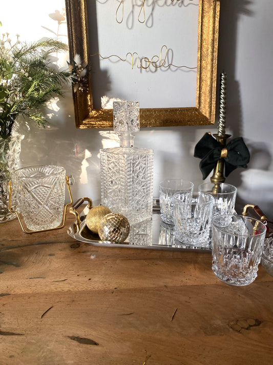 Service à whisky en cristal ancien