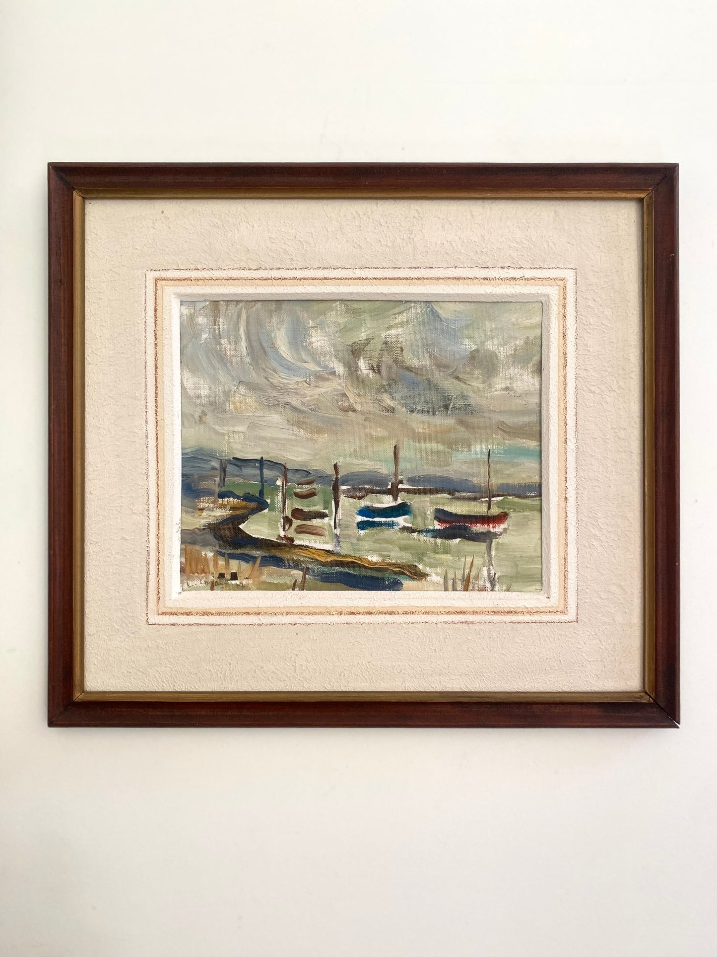 Tableau Huile sur Toile "Étangs à Leucate" – 1972