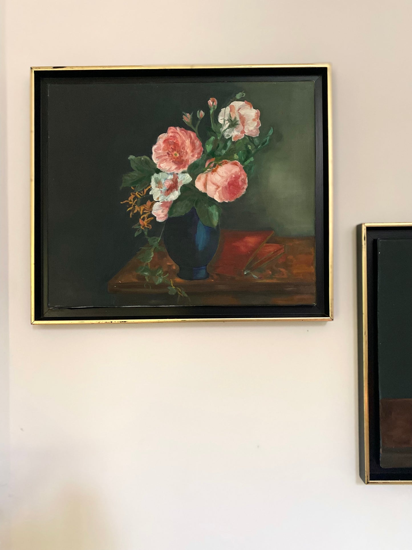 Peinture à l'huile ancienne encadrée