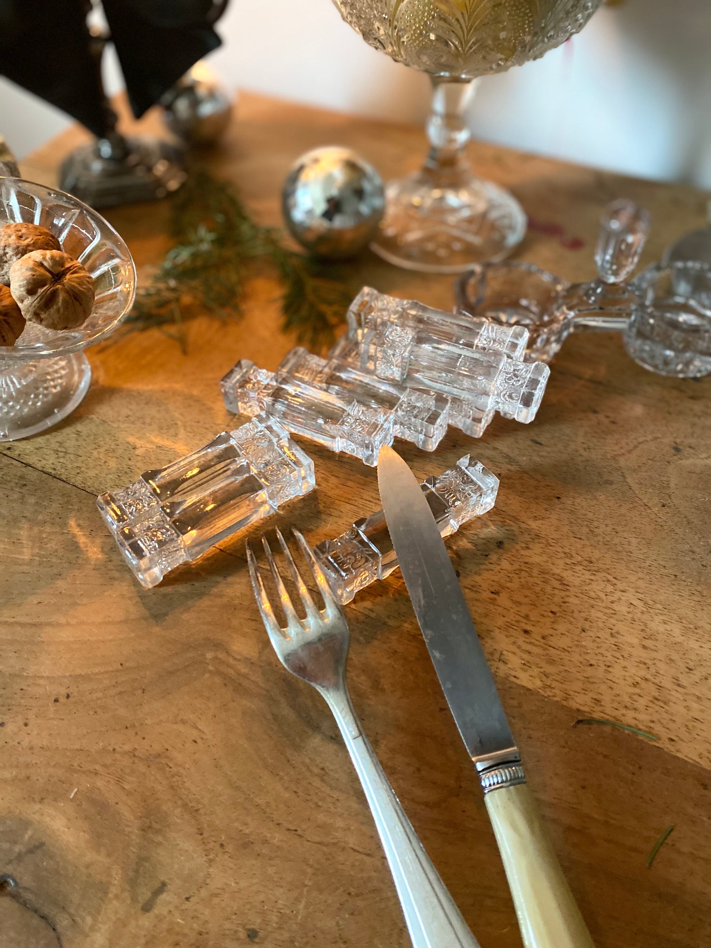 Porte-couteaux en cristal ancien