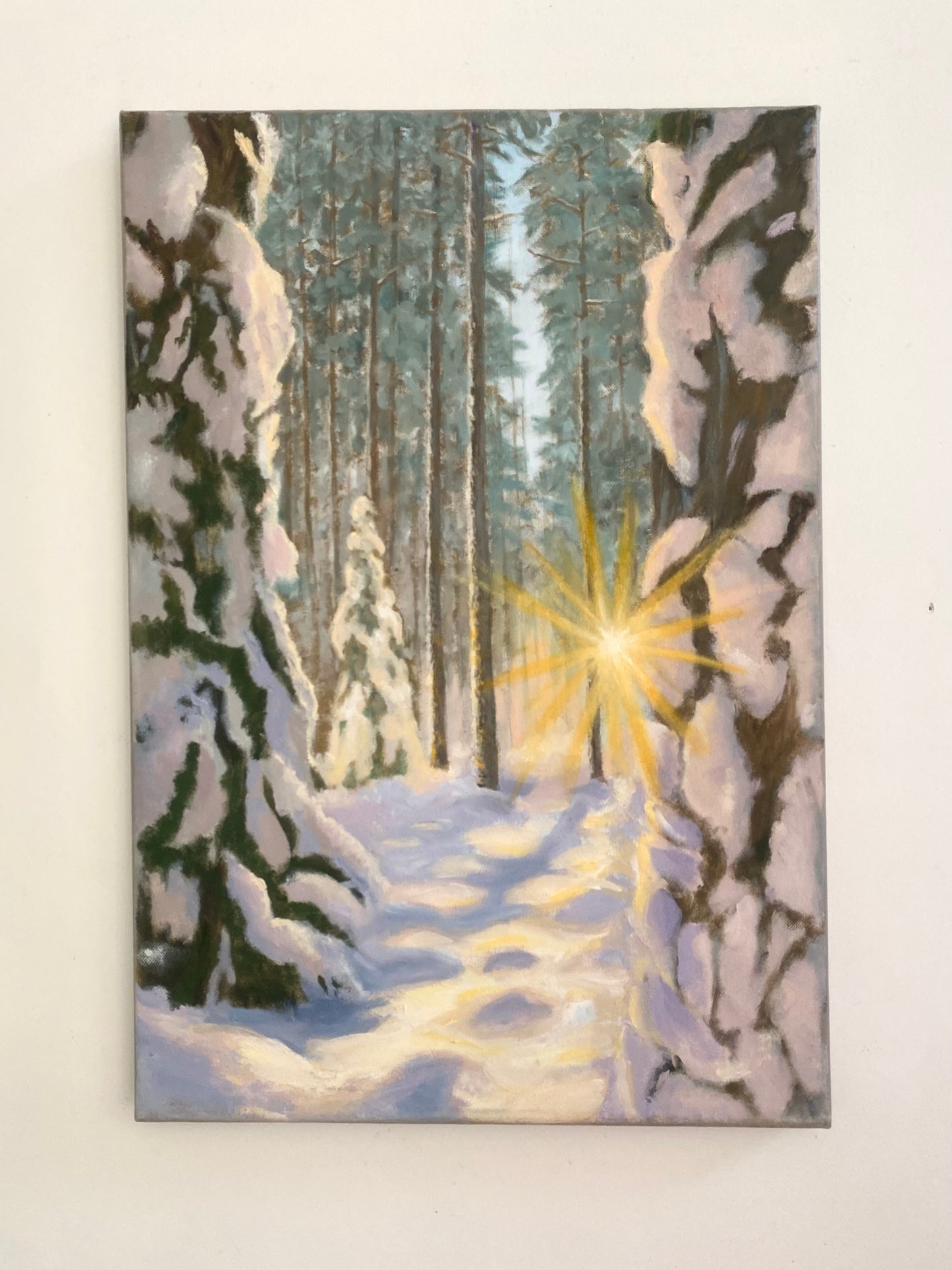 Tableau "Forêt Enneigée" - Huile sur toile -