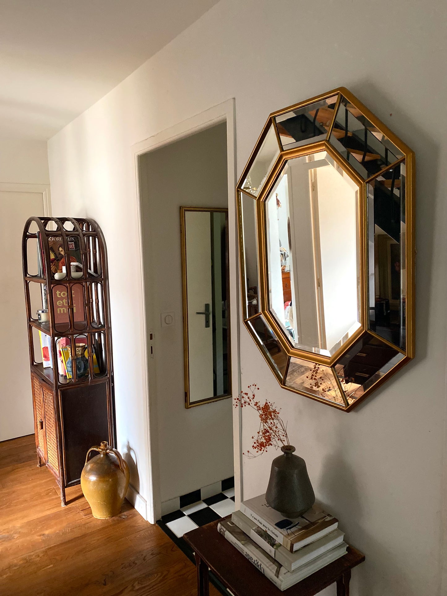 Miroir octogonal Art Déco ancien
